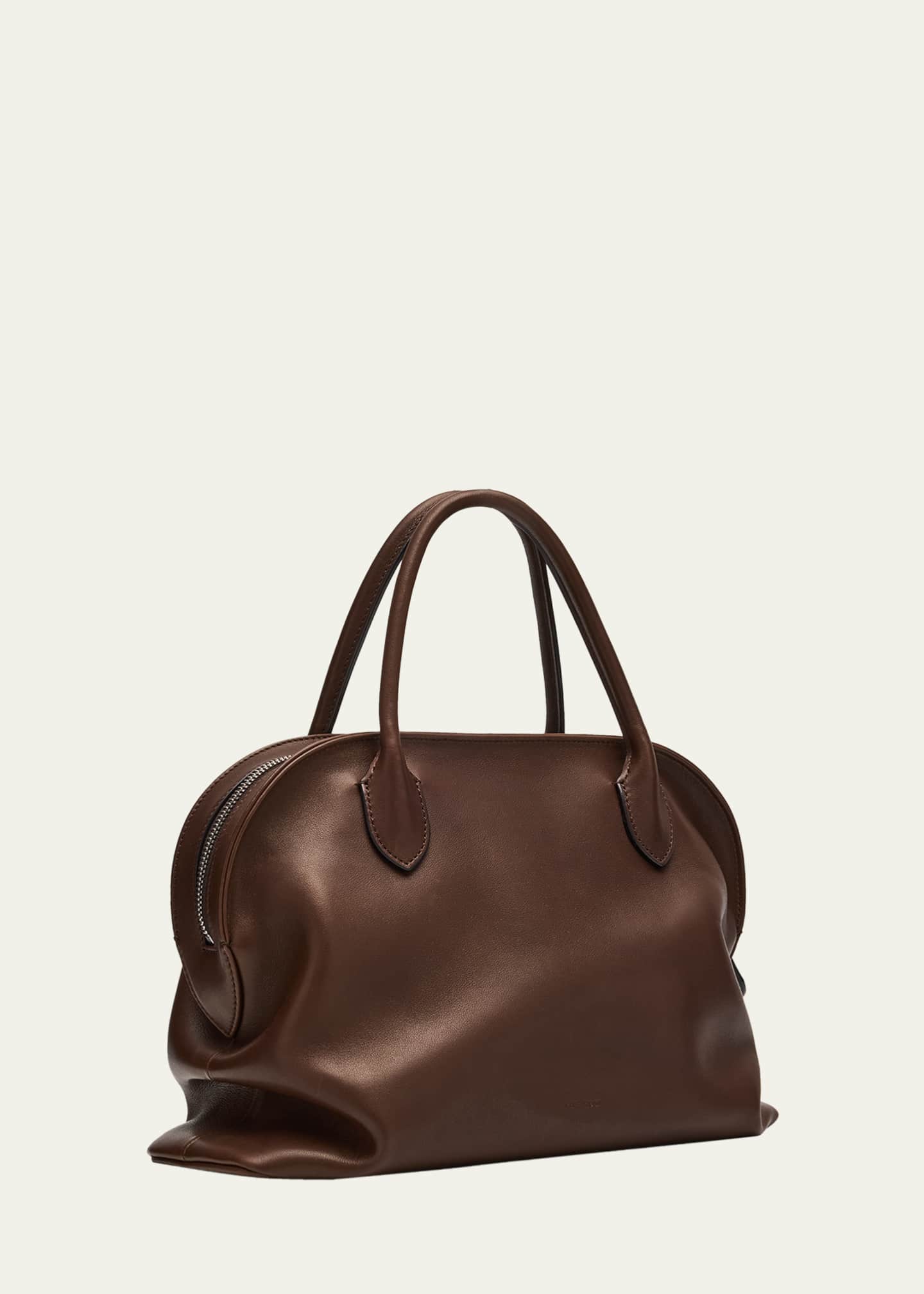 Kew Bowling Top-Handle Bag in Saddle Leather