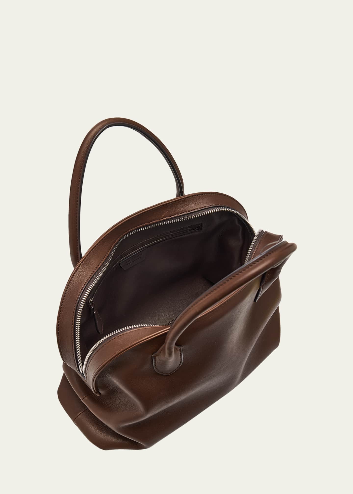 Kew Bowling Top-Handle Bag in Saddle Leather