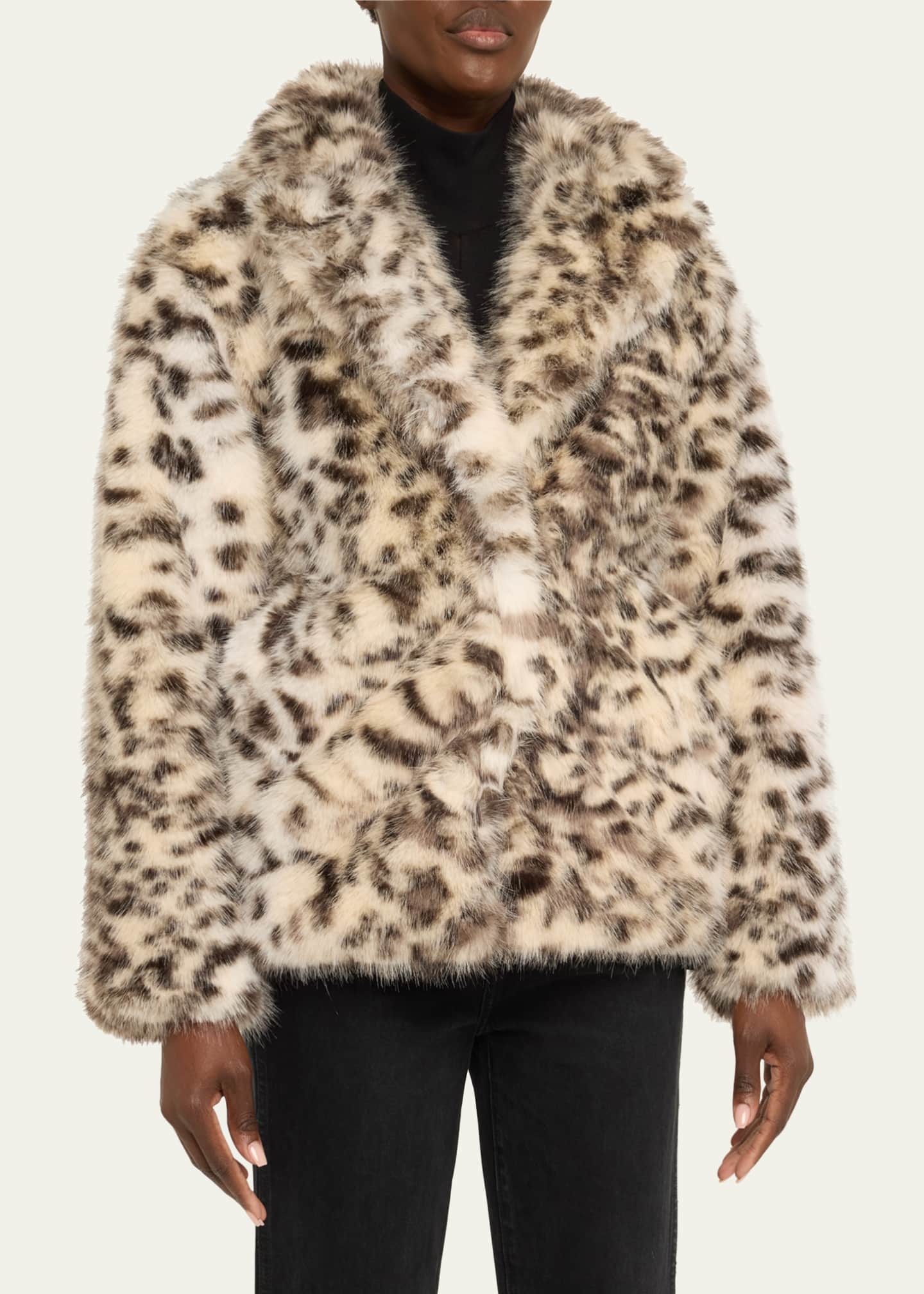 HOMMEGIRLS Leopard Faux-Fur Coat Image 4 of 5