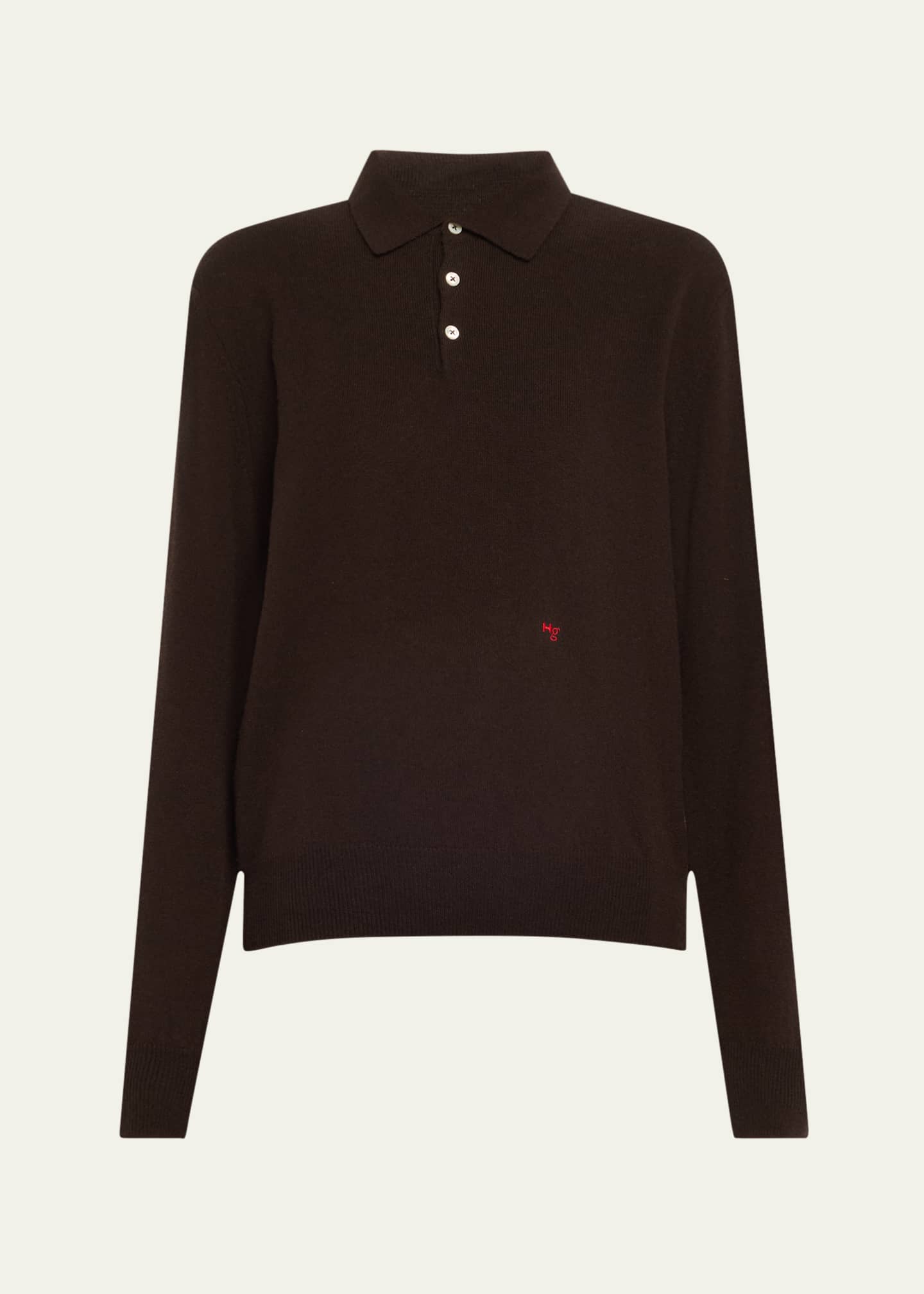 HOMMEGIRLS Oversized Wool Cashmere Polo Shirt Image 1 of 5