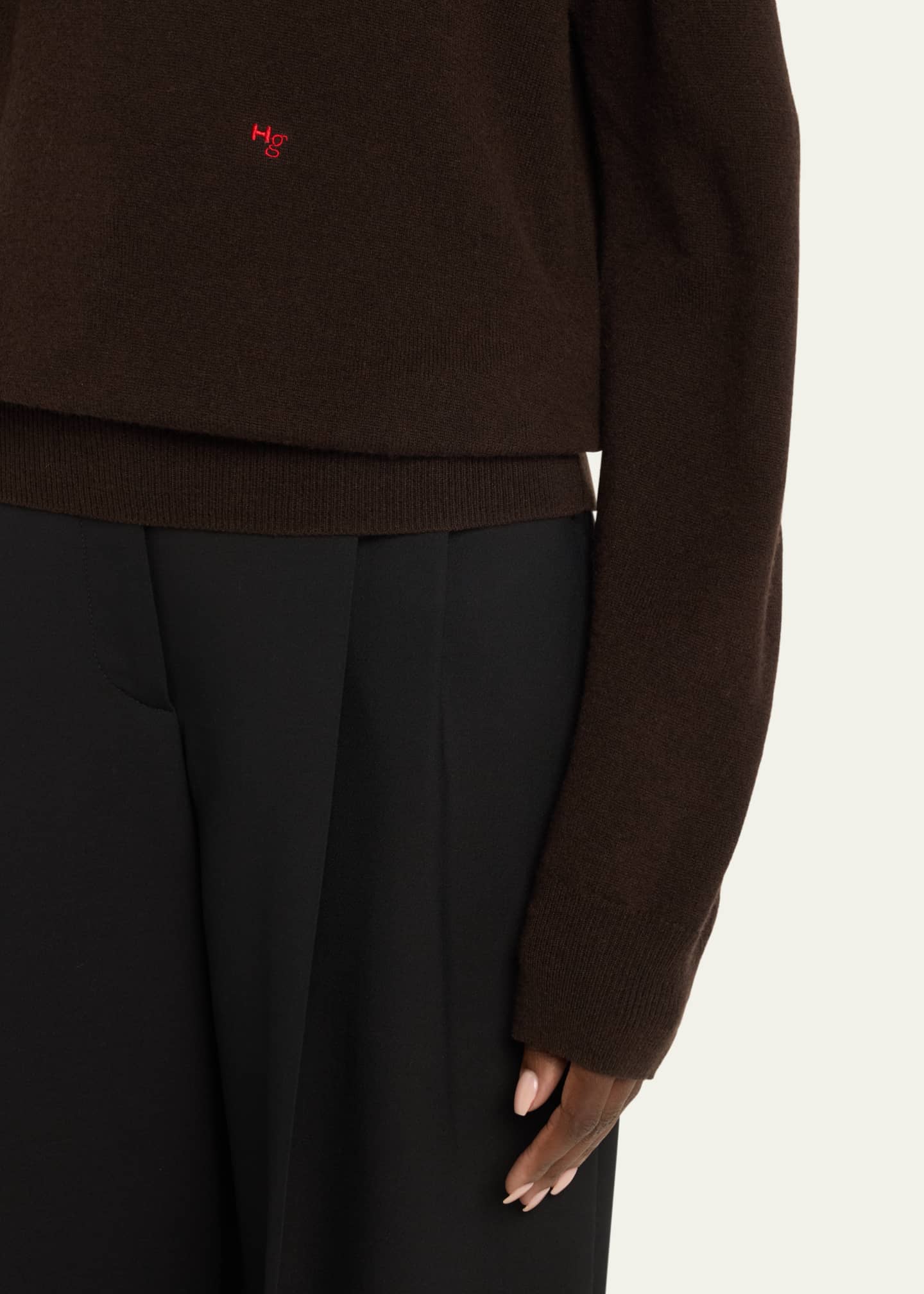 HOMMEGIRLS Oversized Wool Cashmere Polo Shirt Image 5 of 5