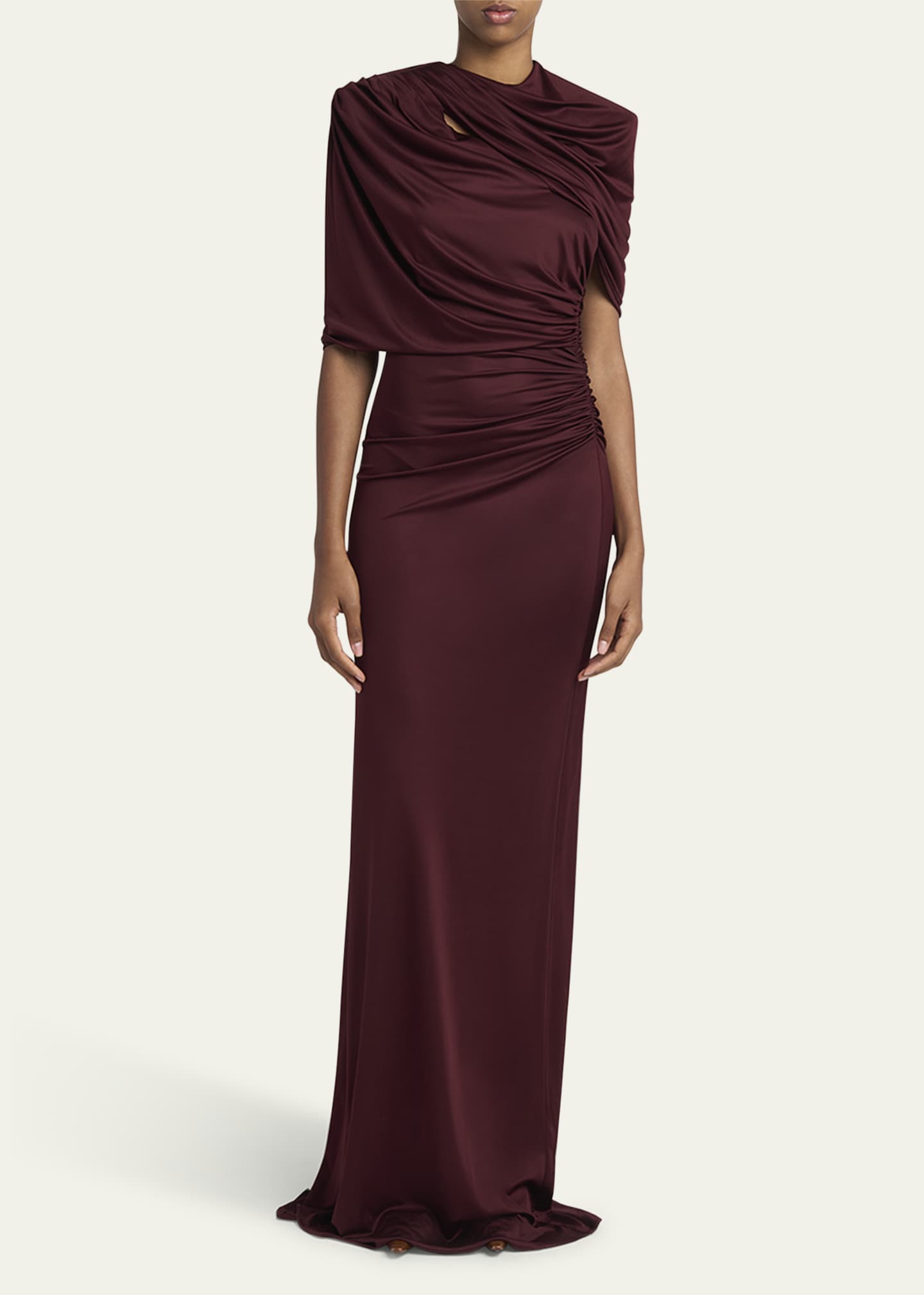 Stella McCartney Long Draped Cape Cutout Gown Image 2 of 5