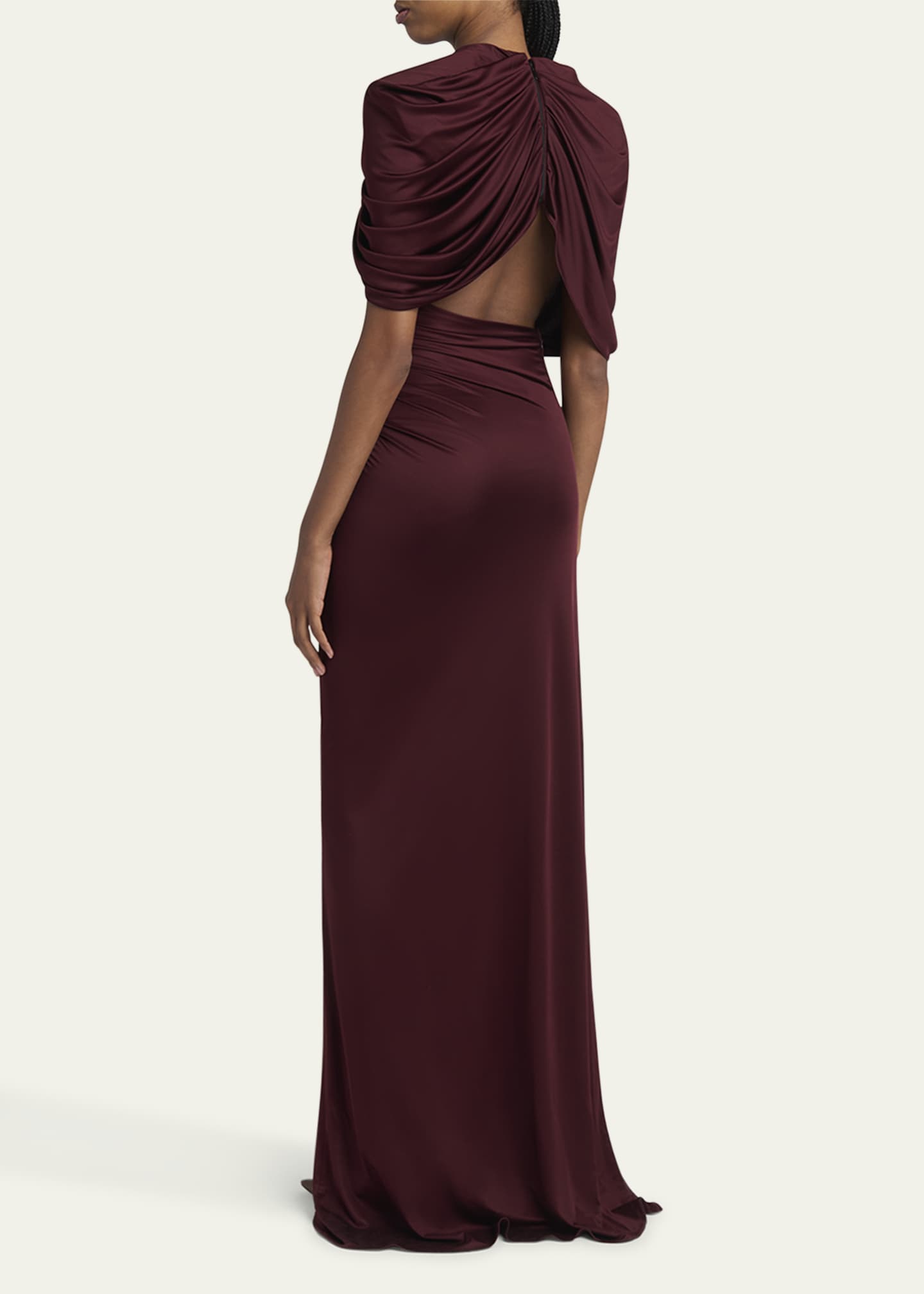 Stella McCartney Long Draped Cape Cutout Gown Image 3 of 5