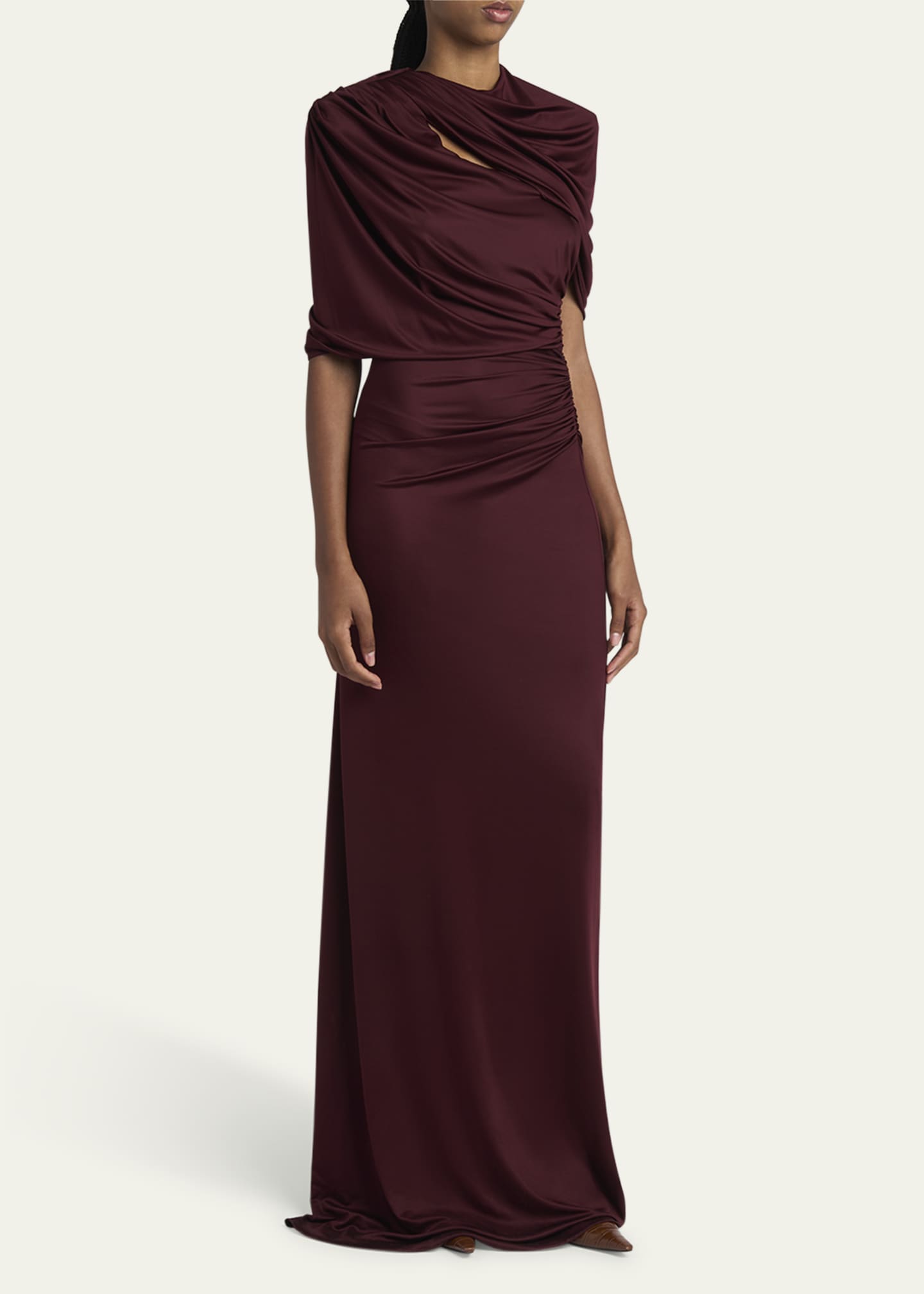 Stella McCartney Long Draped Cape Cutout Gown Image 4 of 5