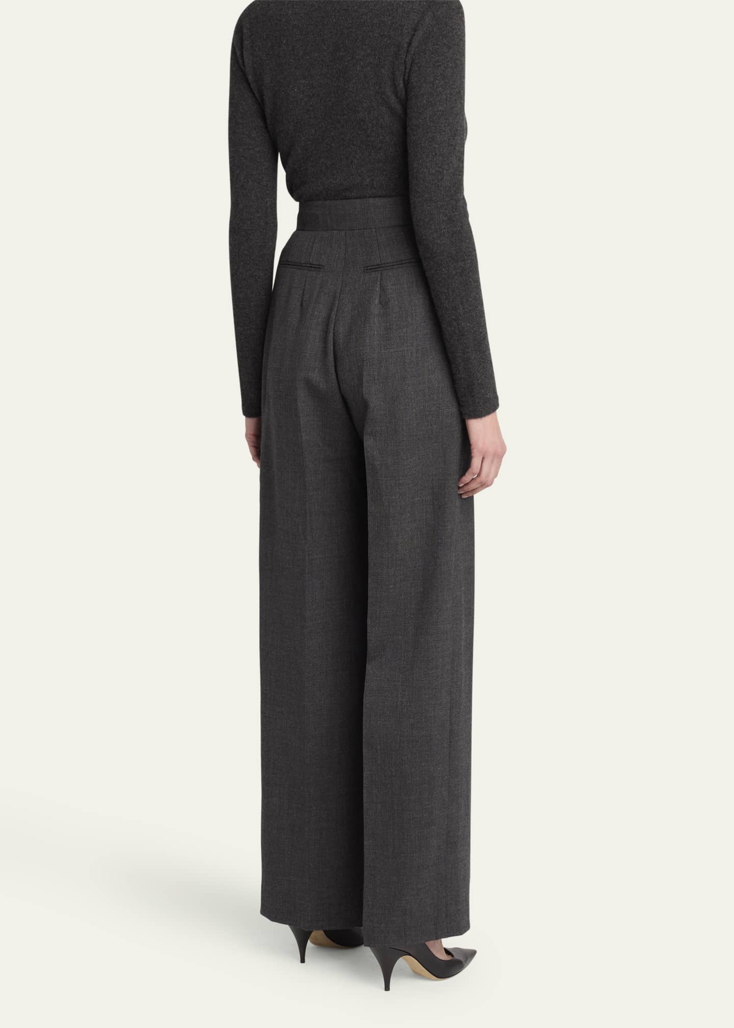 THE ROW Gordon Wide Leg Wool Pants - Bergdorf Goodman