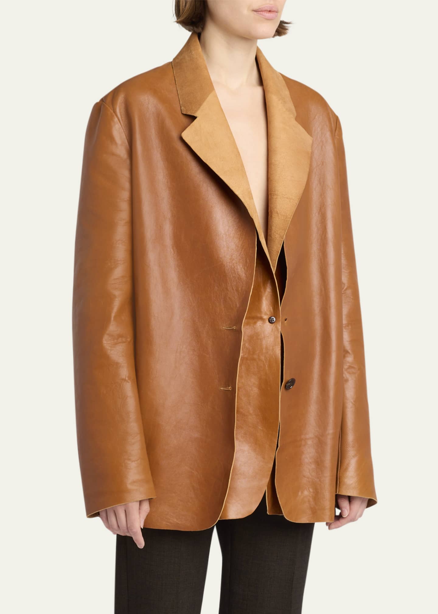 THE ROW Lysandre Leather Jacket Image 4 of 5