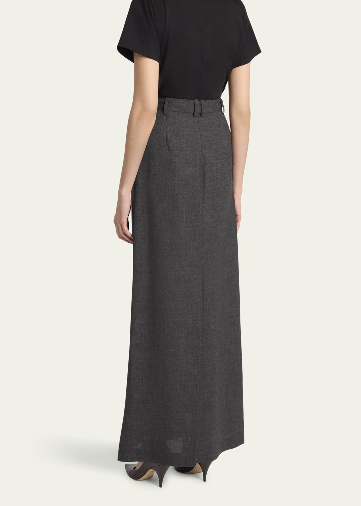 THE ROW Roux Long Wool Skirt Image 3 of 5