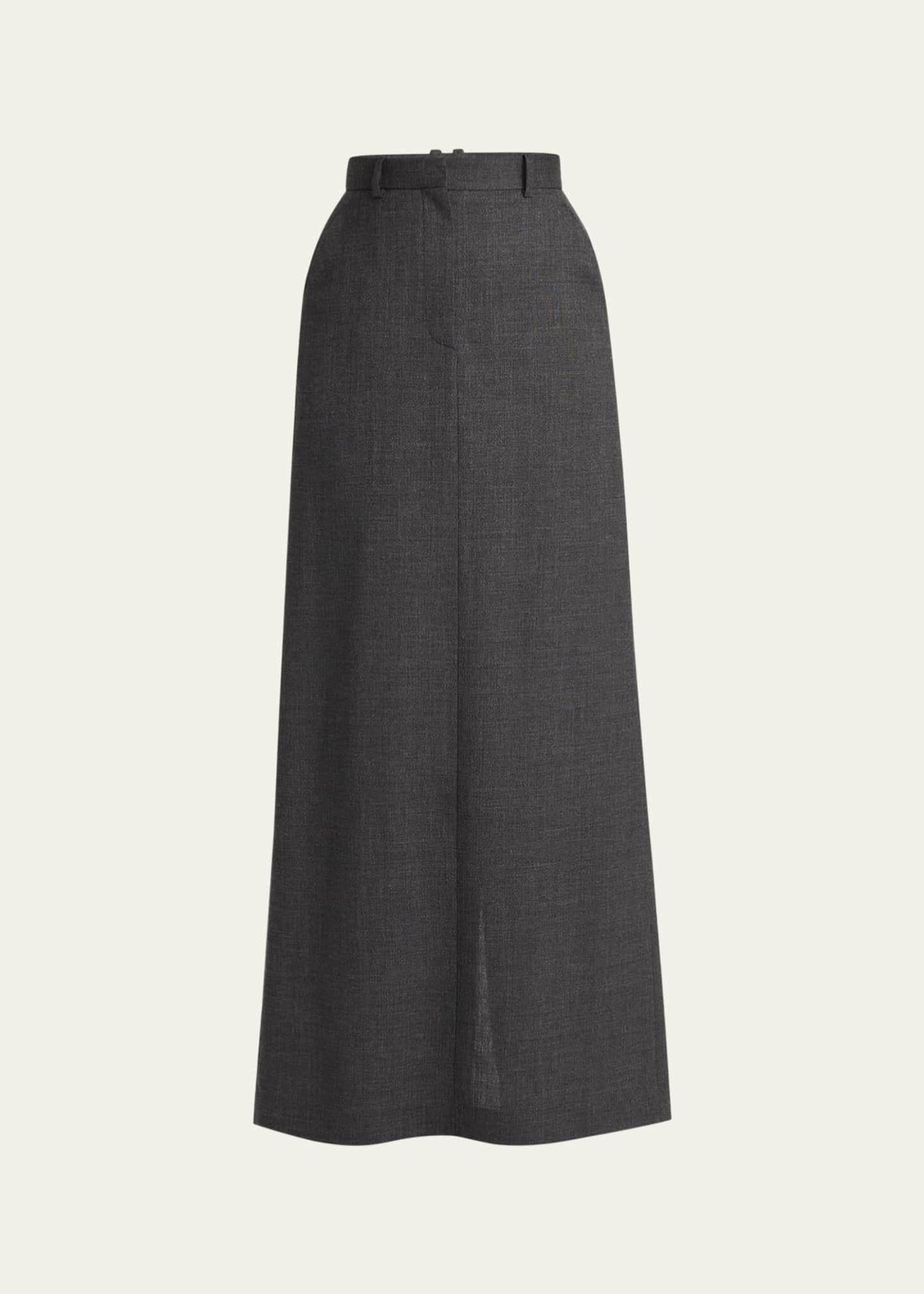 THE ROW Roux Long Wool Skirt Image 1 of 5