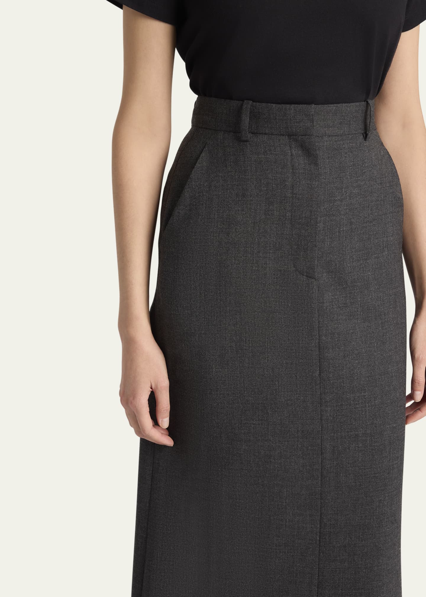 THE ROW Roux Long Wool Skirt Image 5 of 5