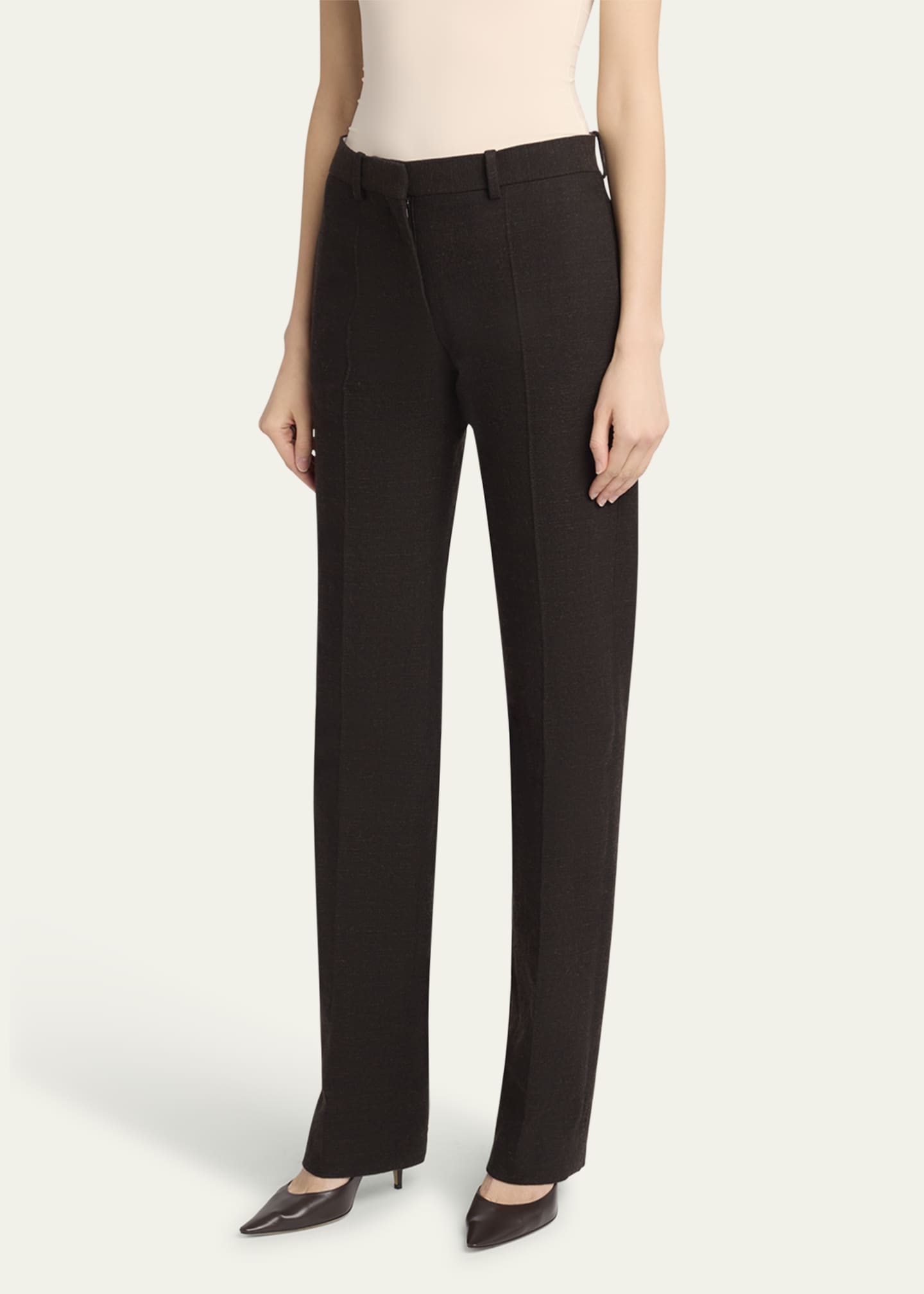 パンツ The Row FW24 'Selvie' pants THE ROW Selvie Skinny Leg Wool Pants - Bergdorf Goodman