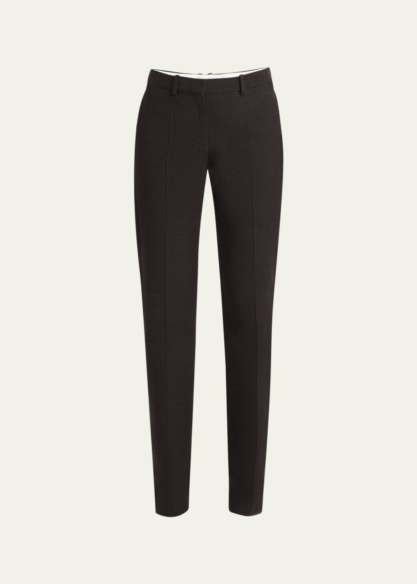 THE ROW Selvie Skinny Leg Wool Pants - Bergdorf Goodman