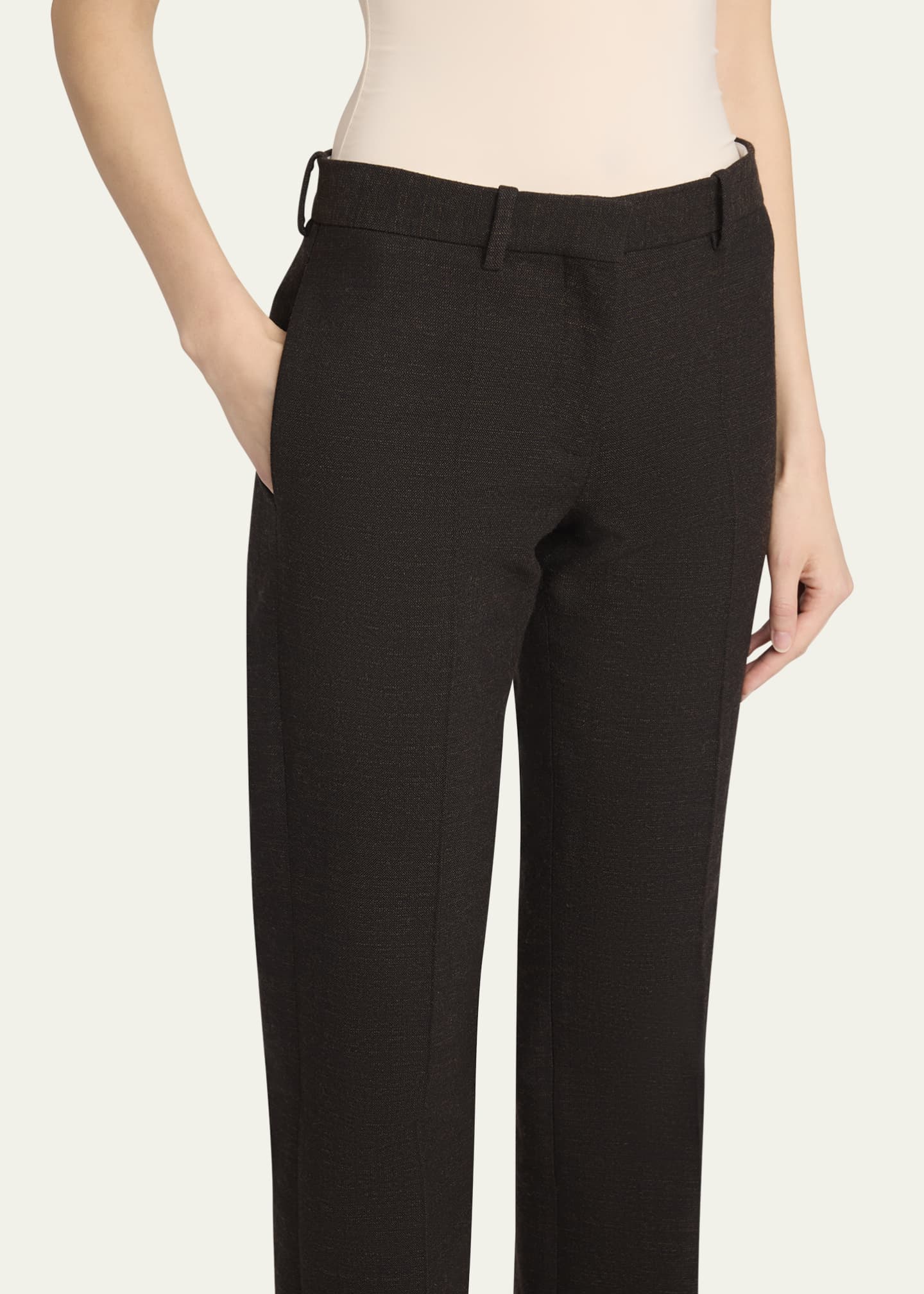 THE ROW Selvie Skinny Leg Wool Pants - Bergdorf Goodman