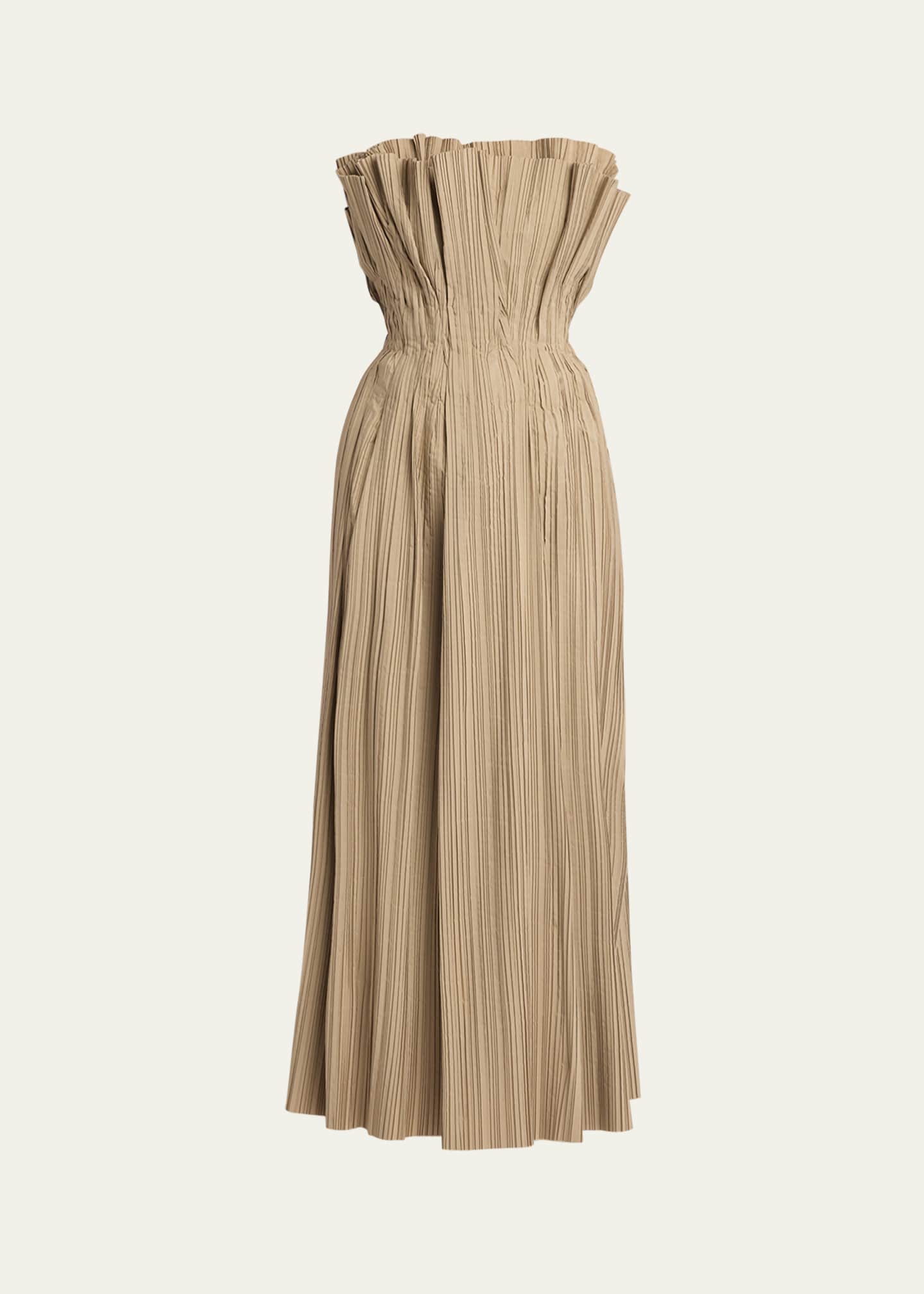 THE ROW Cristel Strapless Pleated Dress Image 1 of 5