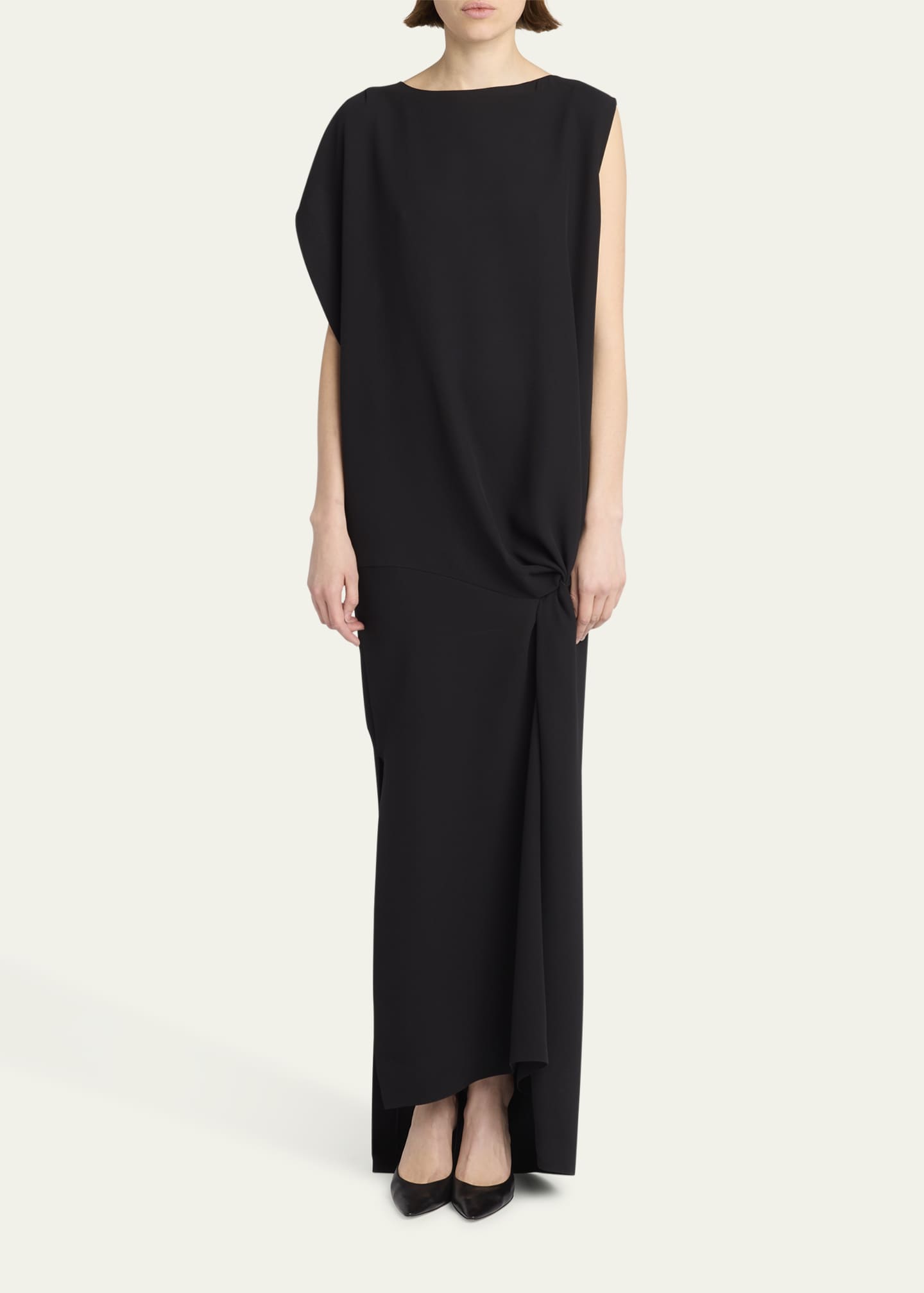 THE ROW Esmee High-Low Column Silk Dress Image 2 of 5