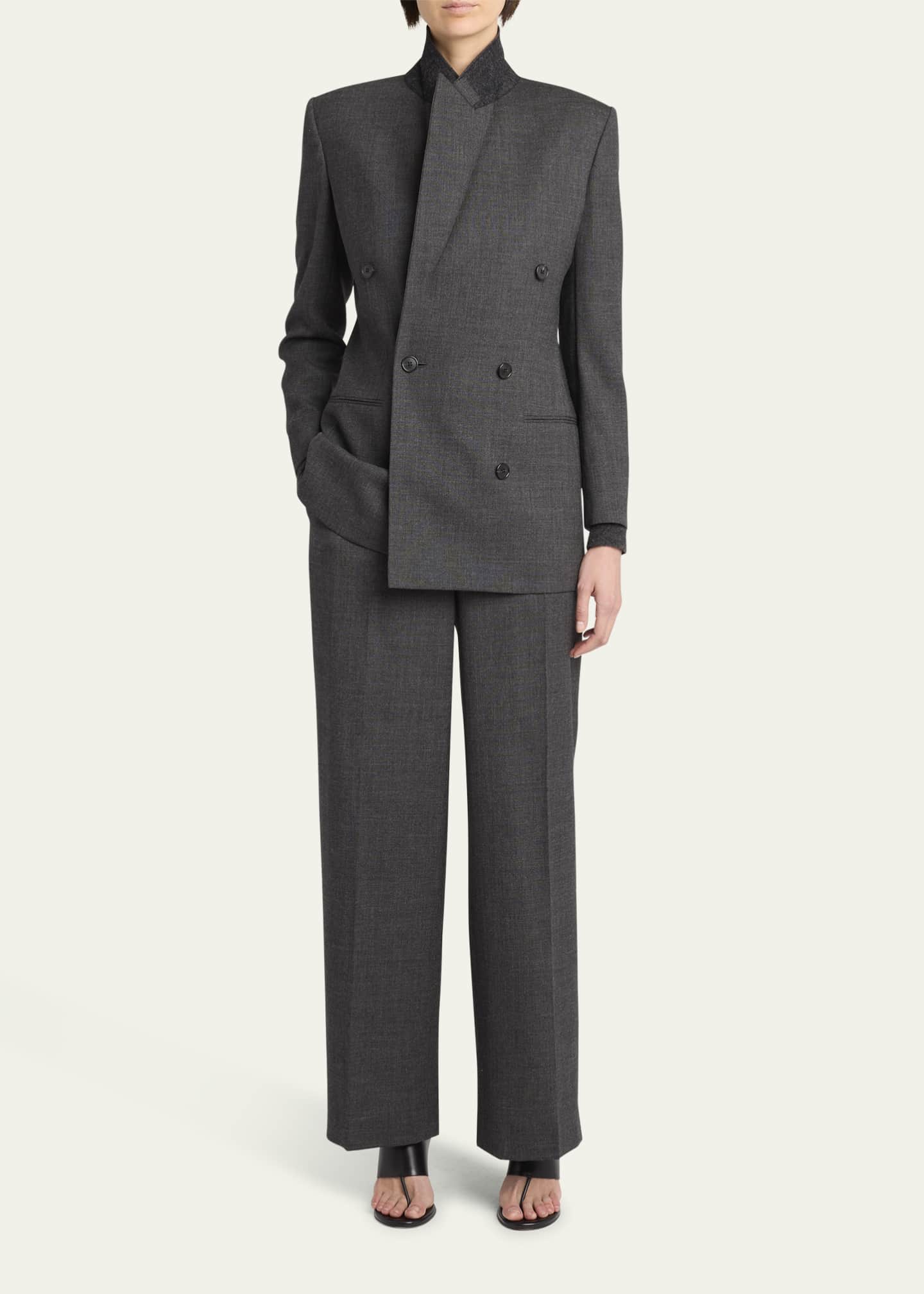 THE ROW Franny Double-Breasted Wool Jacket Image 2 of 5