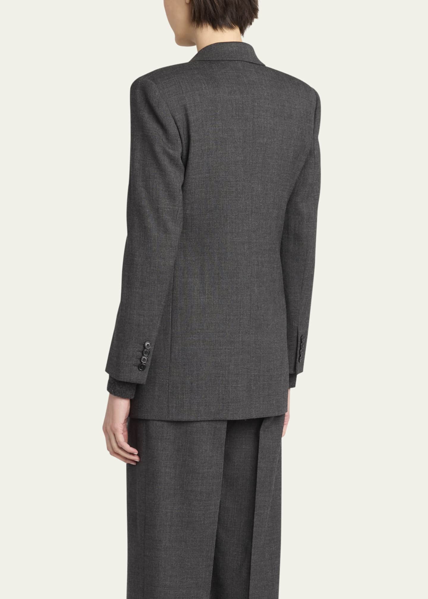 THE ROW Franny Double-Breasted Wool Jacket Image 3 of 5