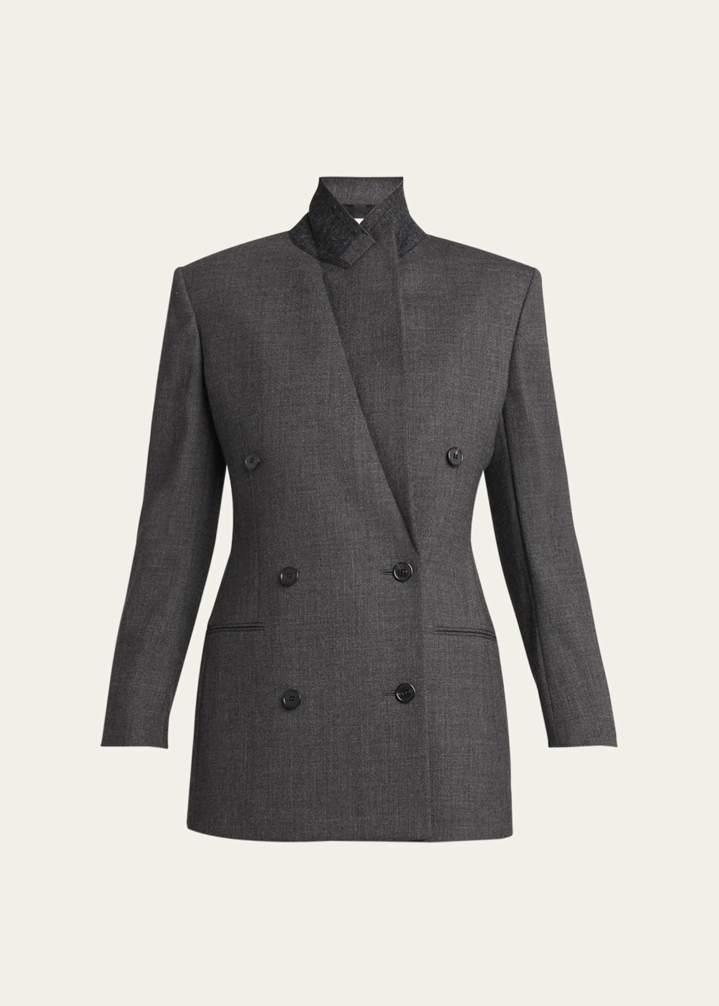 THE ROW Franny Double-Breasted Wool Jacket Image 1 of 5