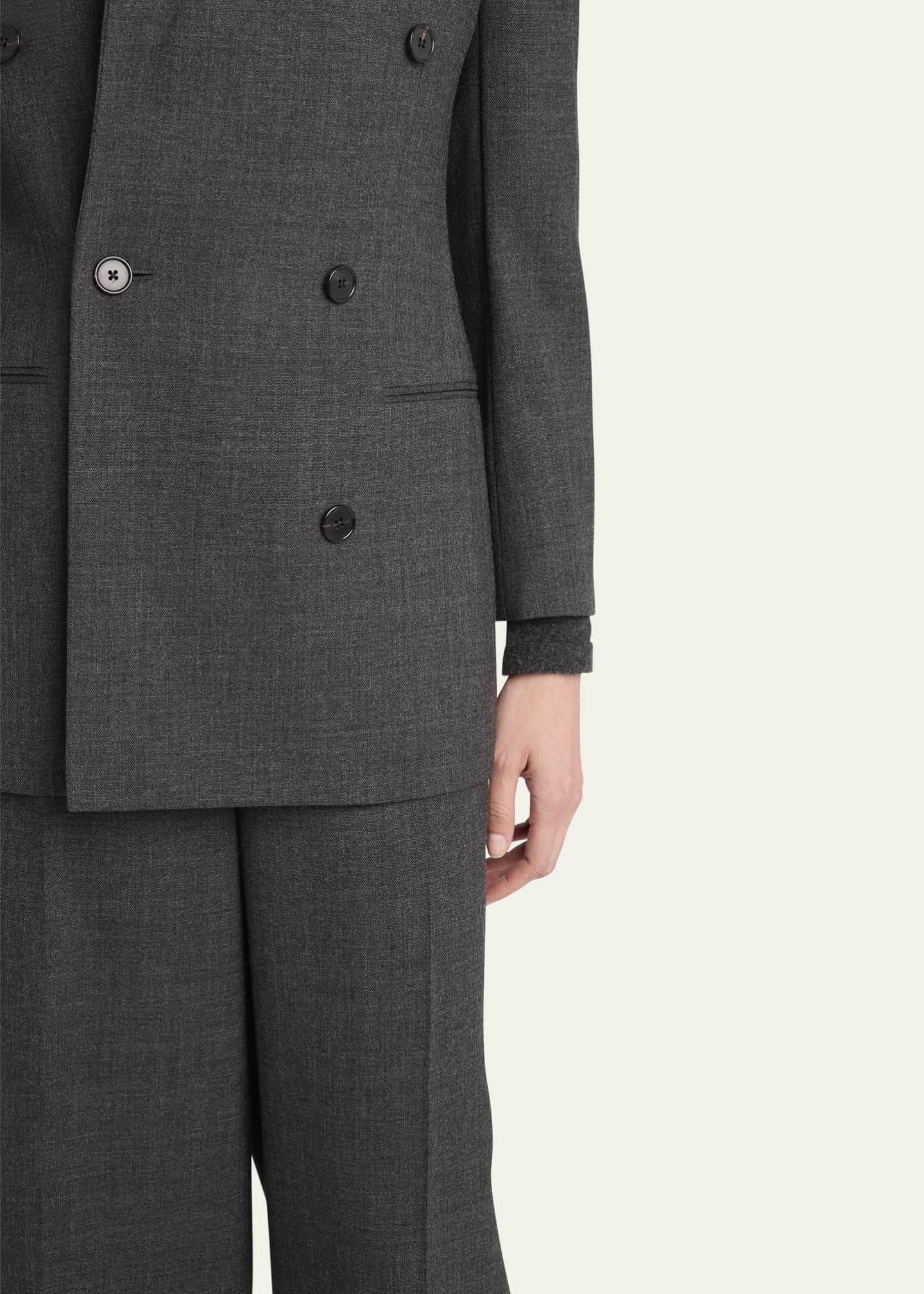 THE ROW Franny Double-Breasted Wool Jacket Image 5 of 5
