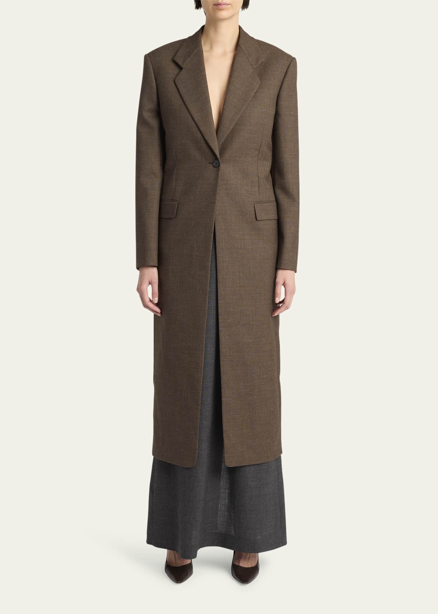 THE ROW Vermontine One-Button Wool Coat Image 2 of 5