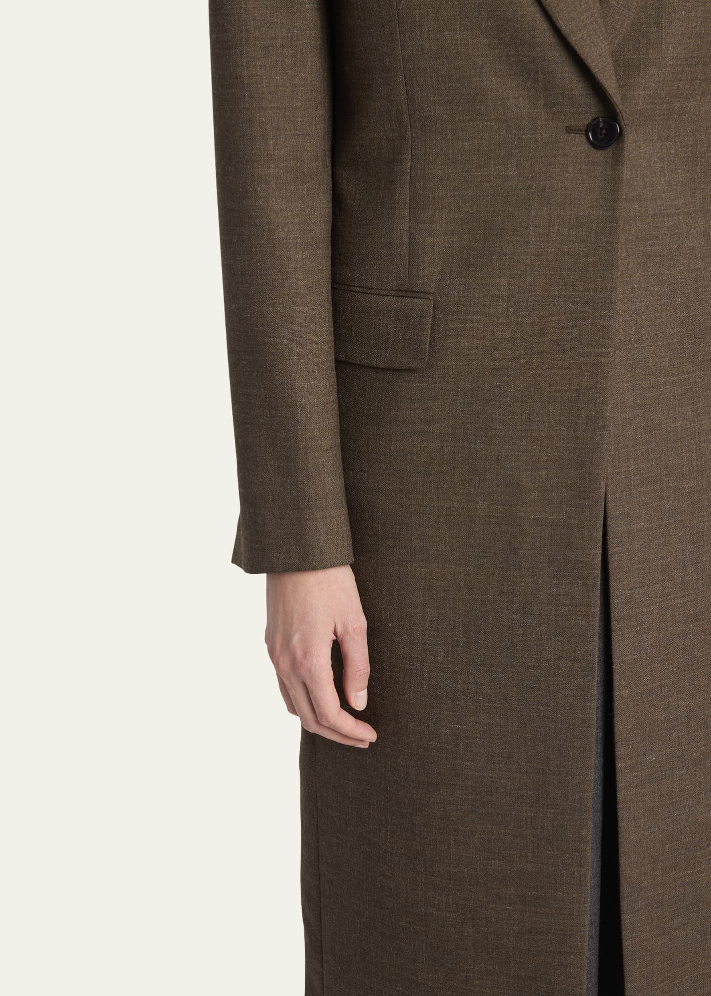 THE ROW Vermontine One-Button Wool Coat Image 5 of 5