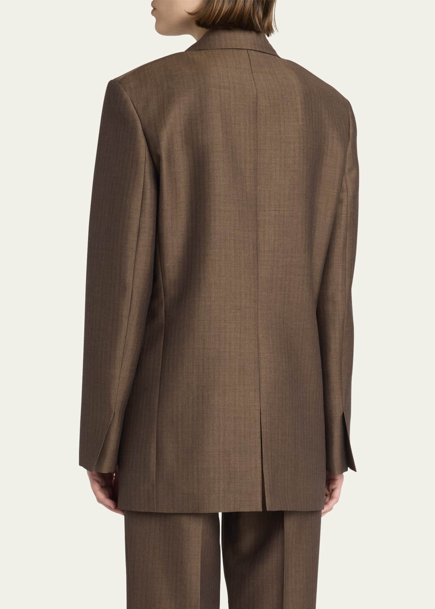 THE ROW Vermont One-Button Mohair Wool Jacket Image 3 of 5