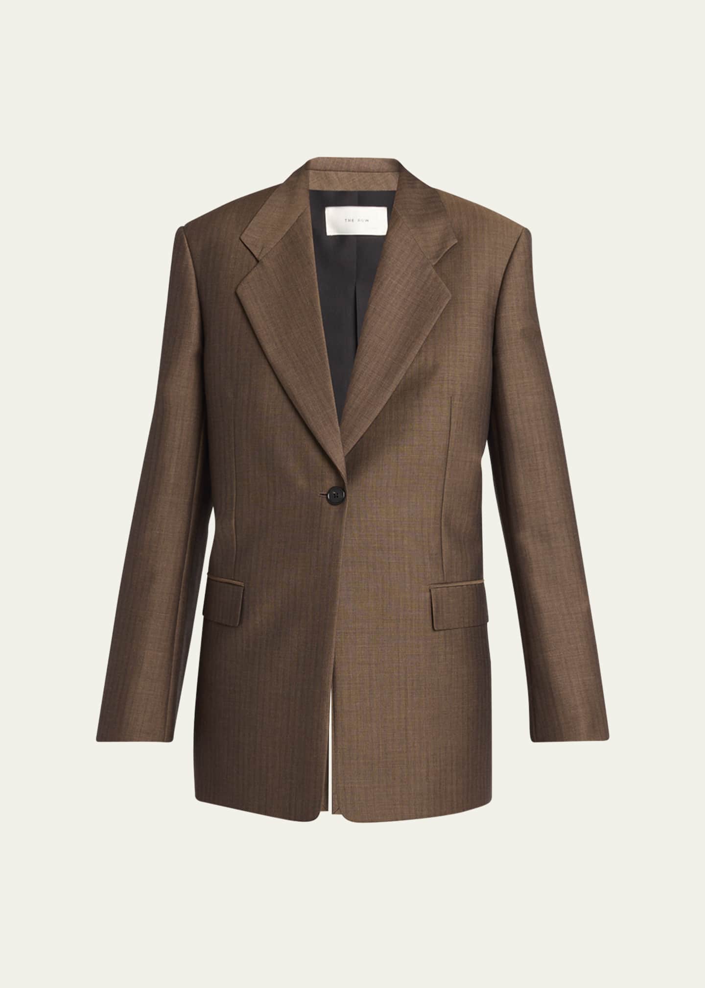 THE ROW Vermont One-Button Mohair Wool Jacket Image 1 of 5