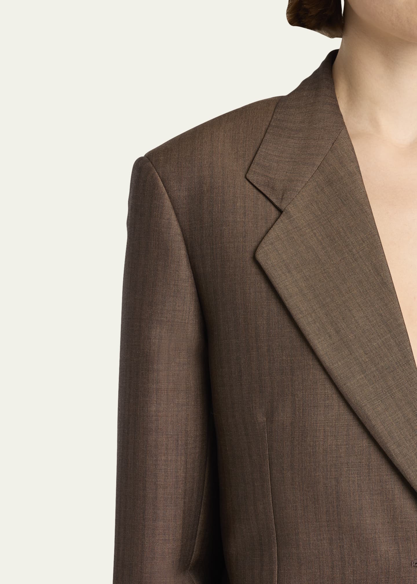 THE ROW Vermont One-Button Mohair Wool Jacket Image 5 of 5