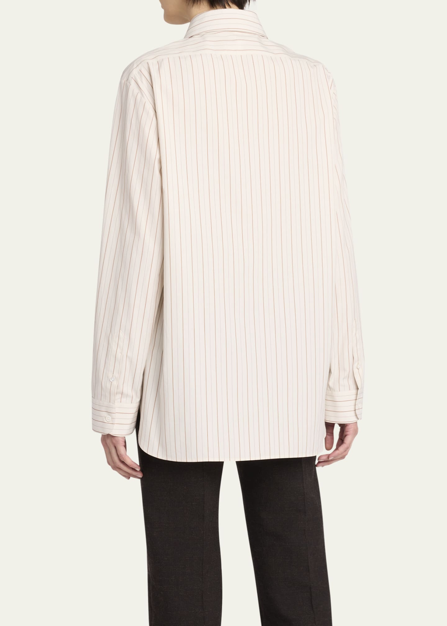 THE ROW Sisilia Stripe Button Down Blouse Image 3 of 5