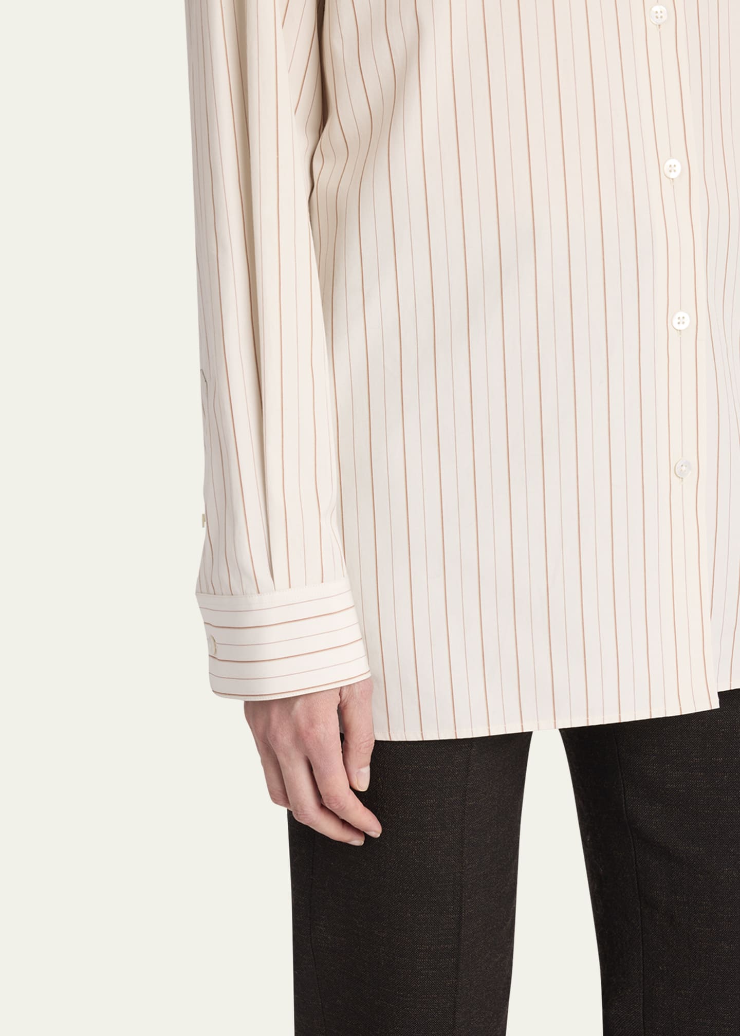 THE ROW Sisilia Stripe Button Down Blouse Image 5 of 5