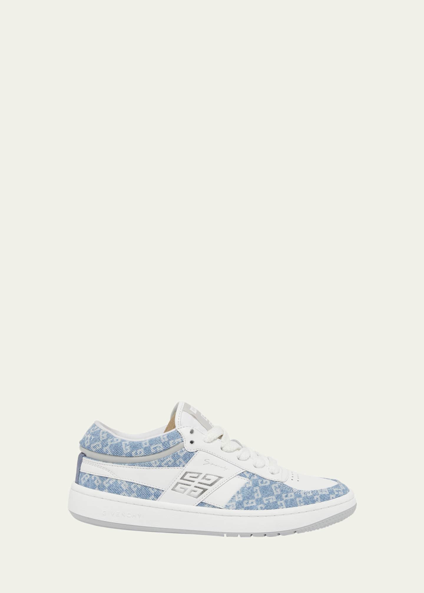 Givenchy GG Denim Leather Low-Top Sneakers Image 1 of 3