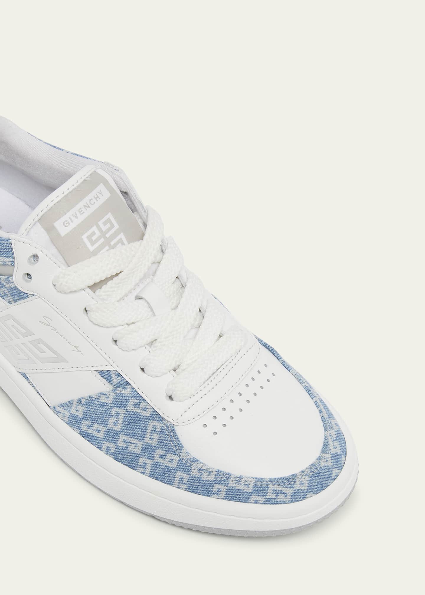 Givenchy GG Denim Leather Low-Top Sneakers Image 3 of 3