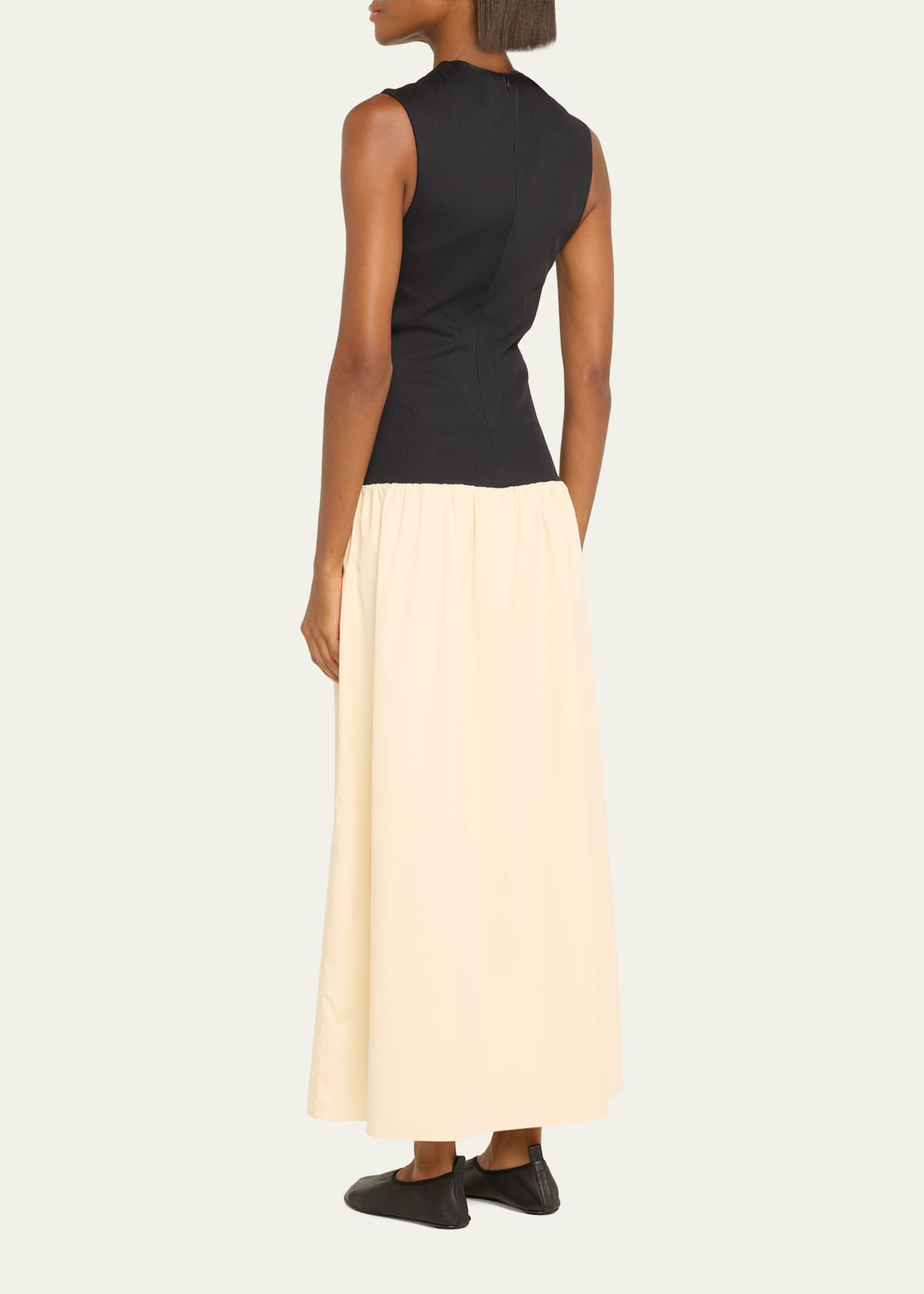 Isla Shirred Drop-Waist Midi Dress
