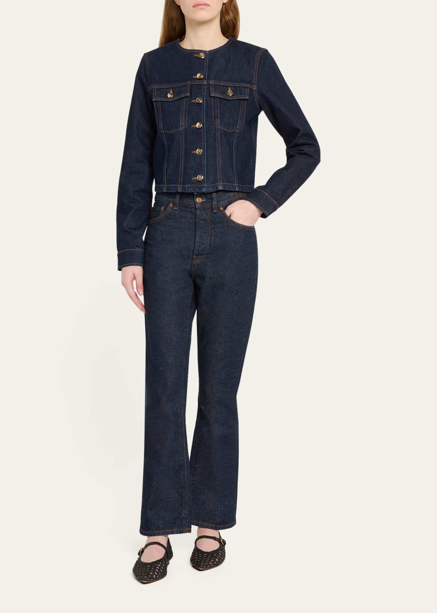 Ulla Johnson The Sabine Tailored Denim Jacket Image 2 of 5