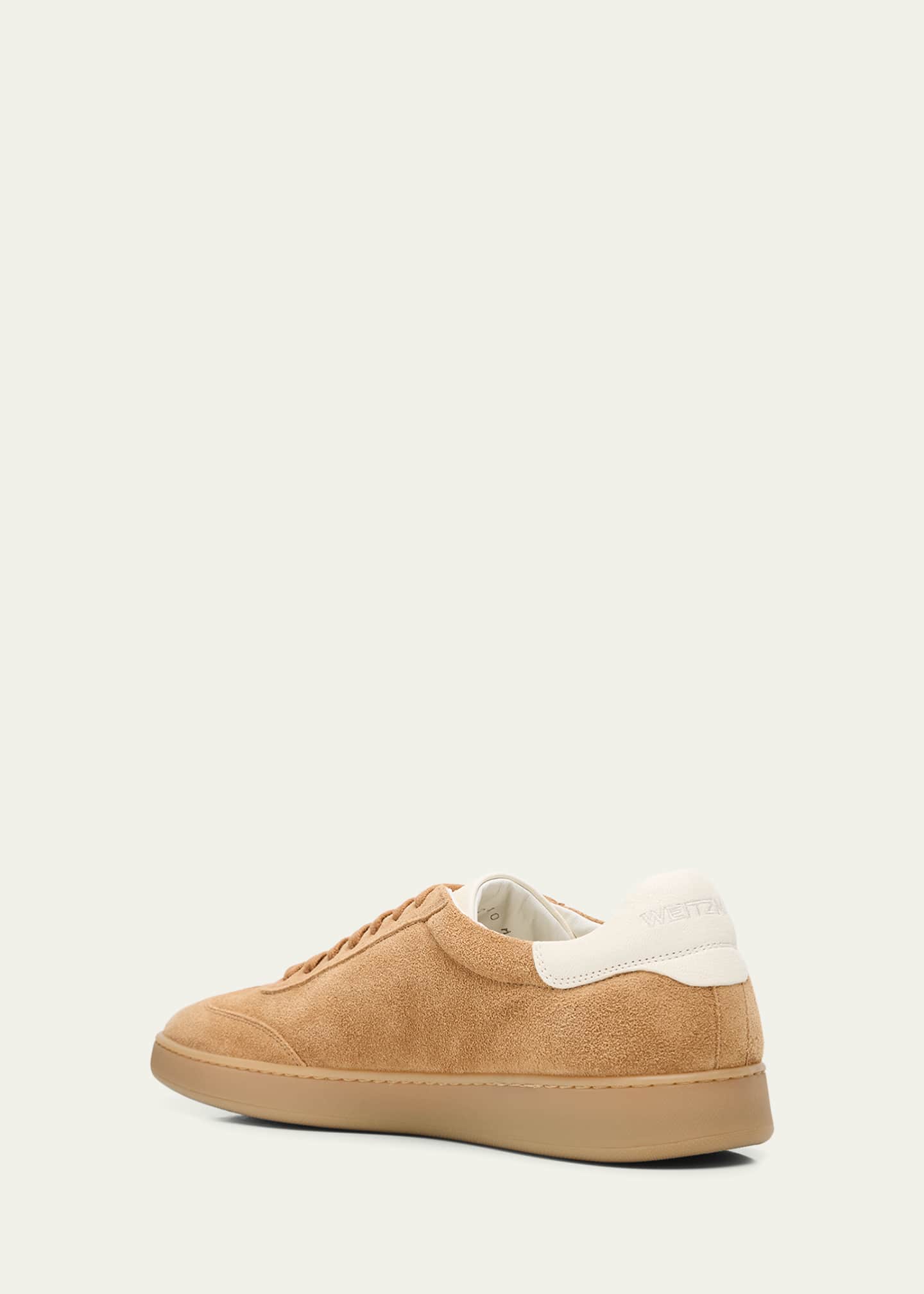 Stuart Weitzman Men's Banner Suede Wingtip-Toe Low-Top Sneakers Image 2 of 4