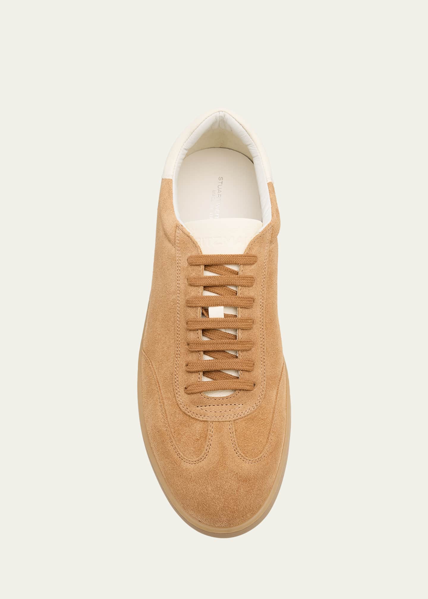 Stuart Weitzman Men's Banner Suede Wingtip-Toe Low-Top Sneakers Image 4 of 4