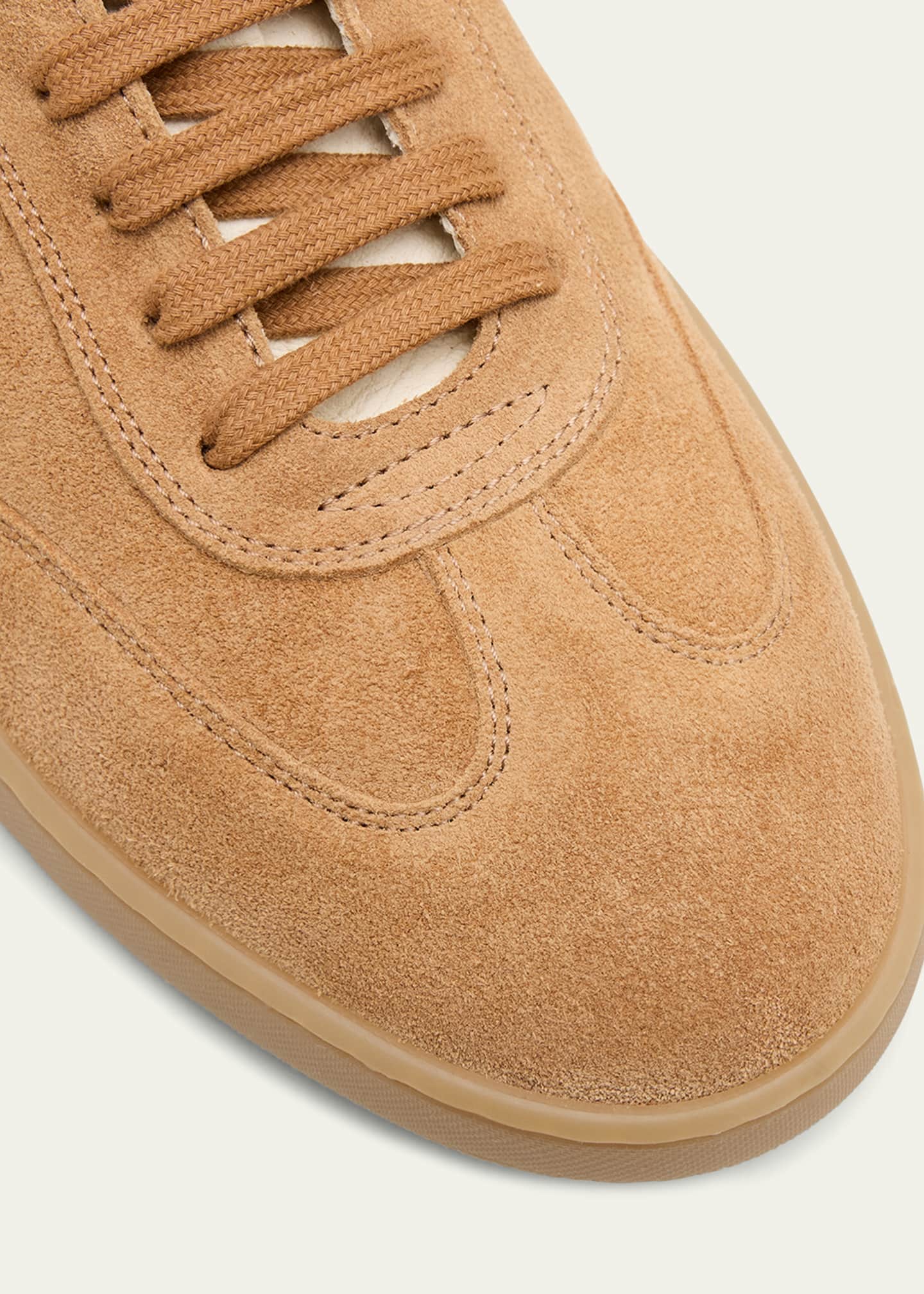 Stuart Weitzman Men's Banner Suede Wingtip-Toe Low-Top Sneakers Image 3 of 4