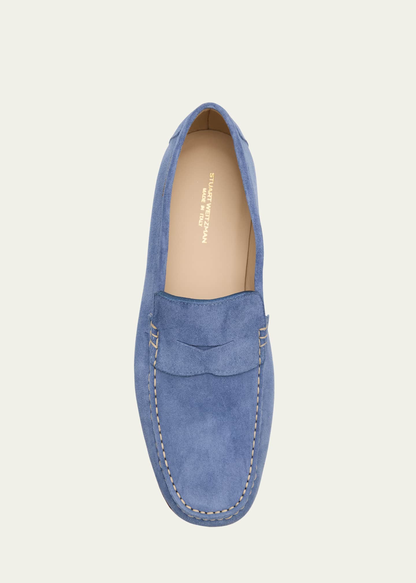 Stuart Weitzman Men's Brady Suede Penny Loafers Image 6 of 6
