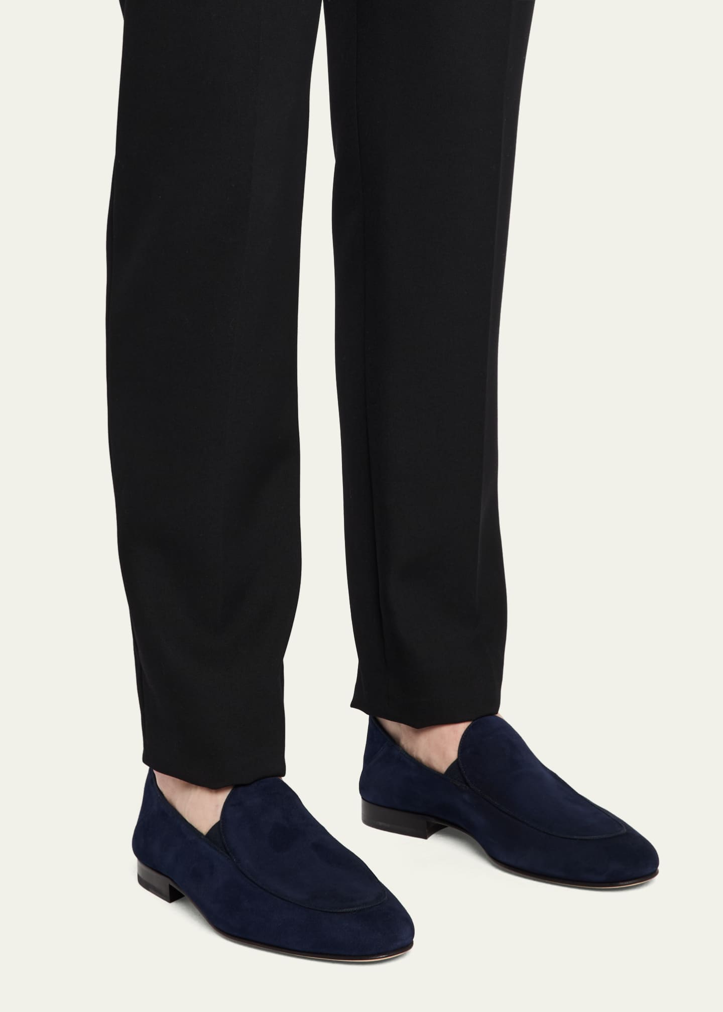 Stuart Weitzman Men's Briggs Suede Venetian Loafers Image 2 of 6