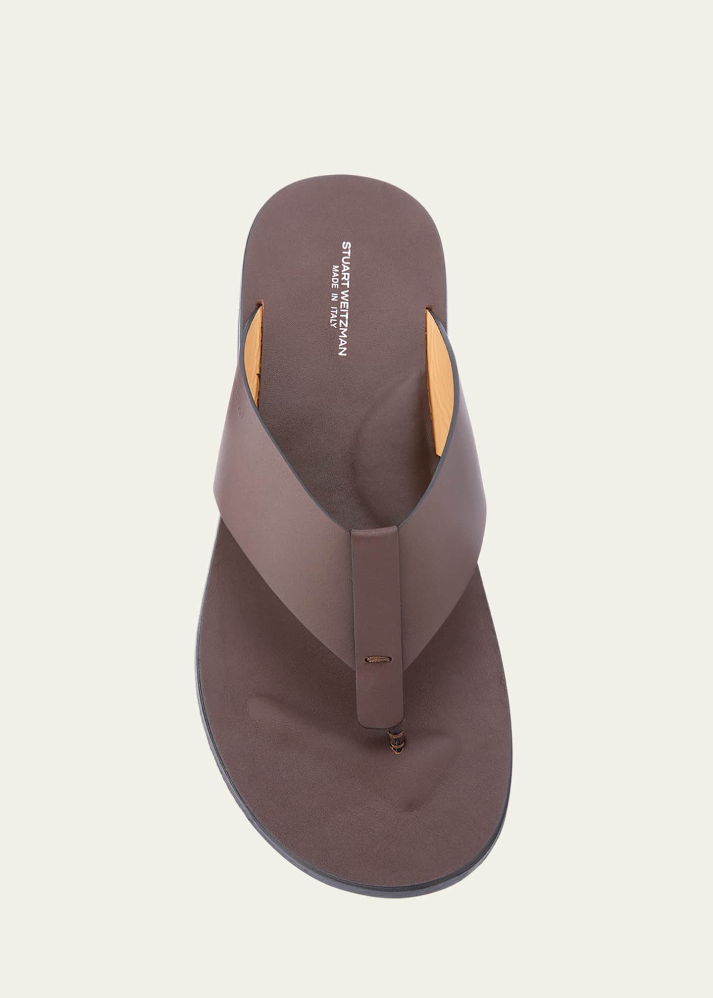 Stuart Weitzman Men's Bastian Padded Leather Flip-Flops Image 6 of 6