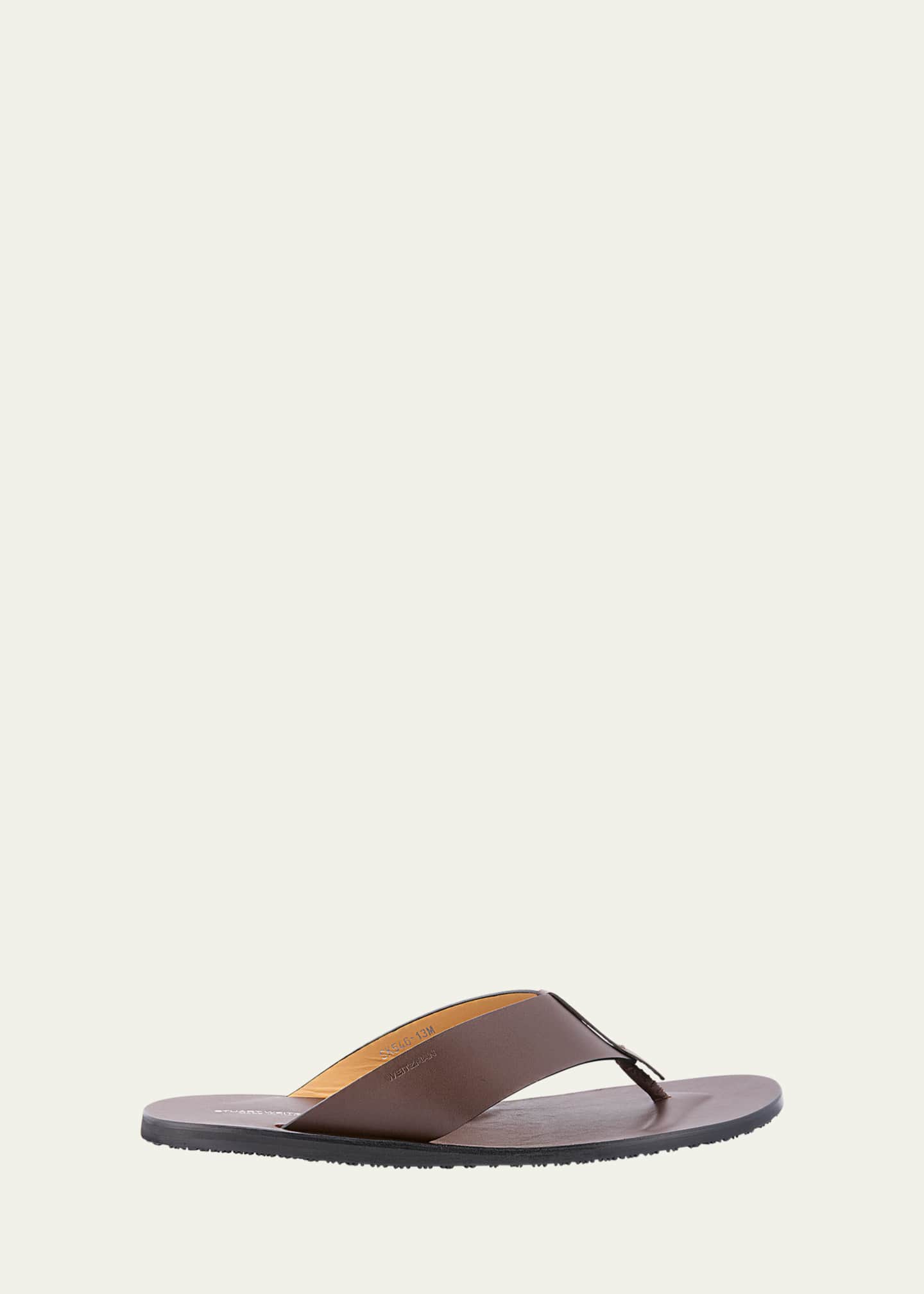Stuart Weitzman Men's Bastian Padded Leather Flip-Flops Image 1 of 6