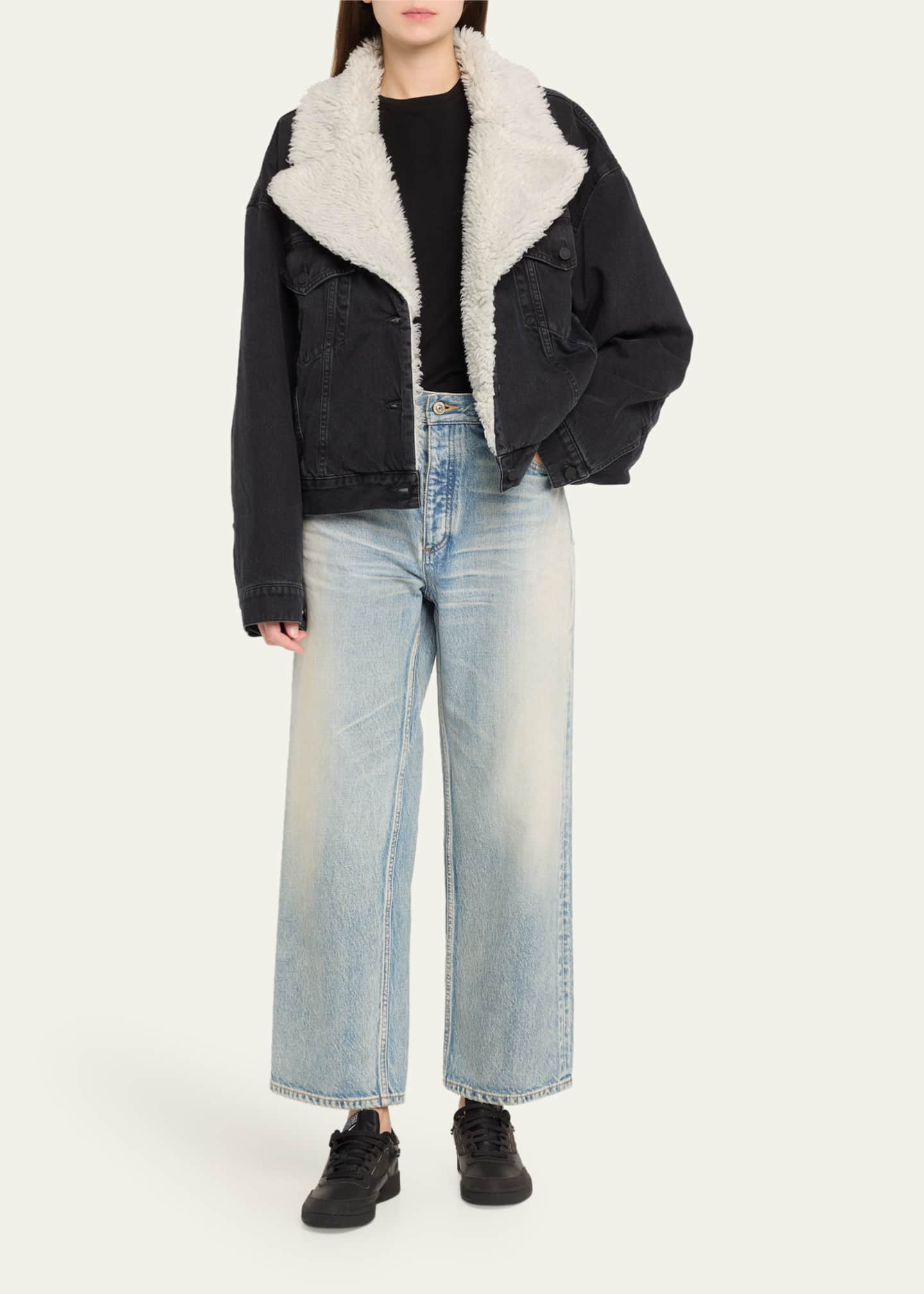 3x1 Neil Denim Teddy Trucker Jacket