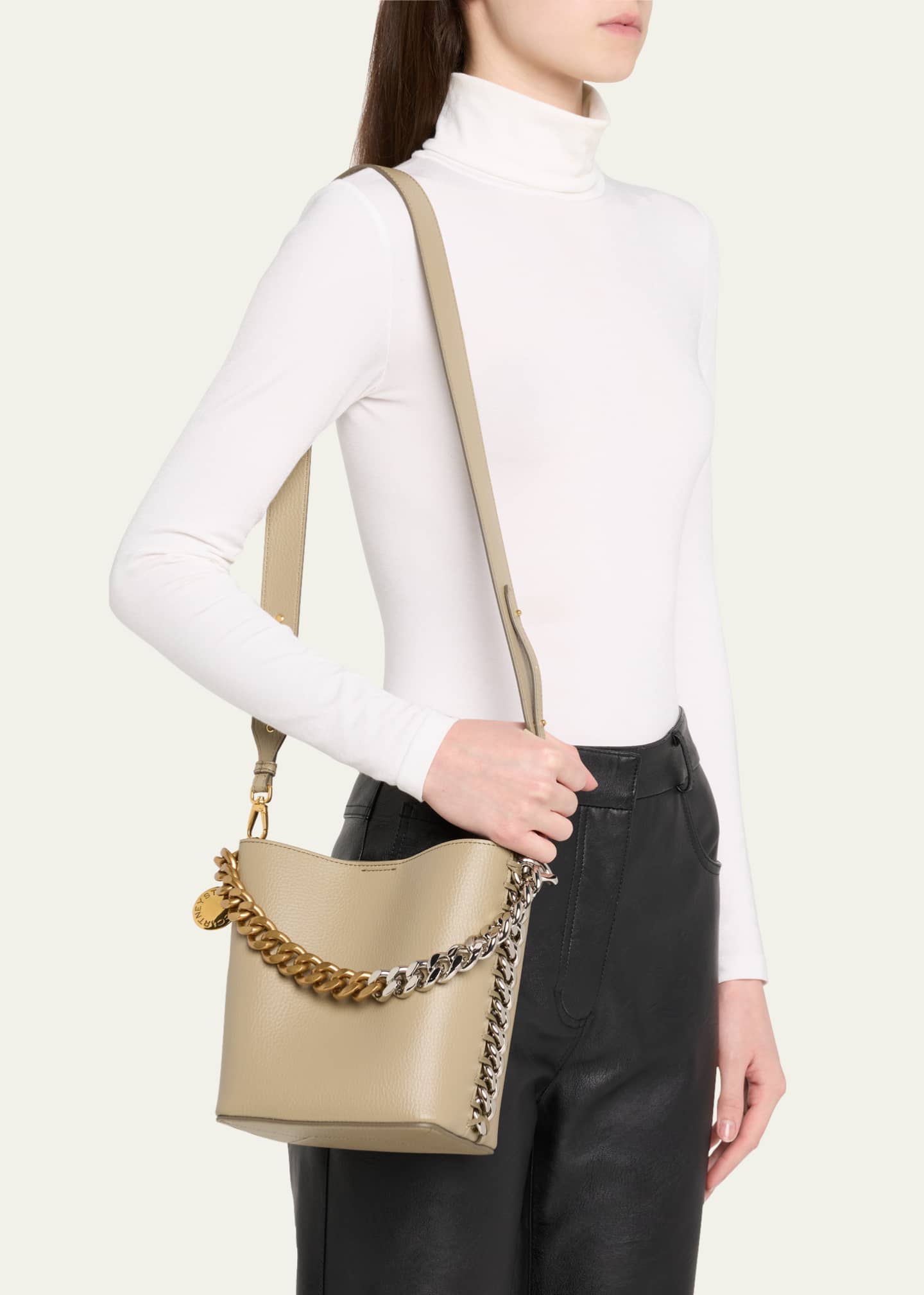 Stella McCartney Frayme Vegan Leather Bucket Bag Image 2 of 6
