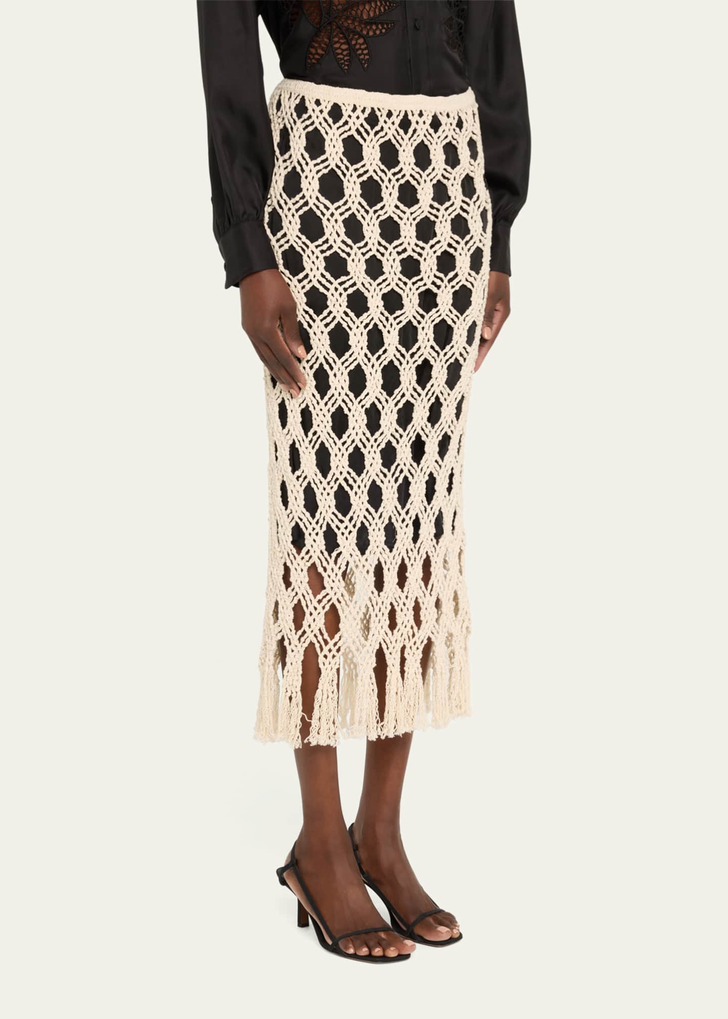 Diotima Sparrow Macrame Midi Skirt Image 4 of 5