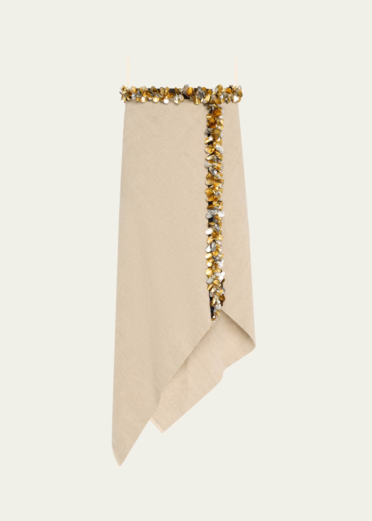 Diotima Darliston Sequined Handkerchief Midi Linen Skirt Image 1 of 5