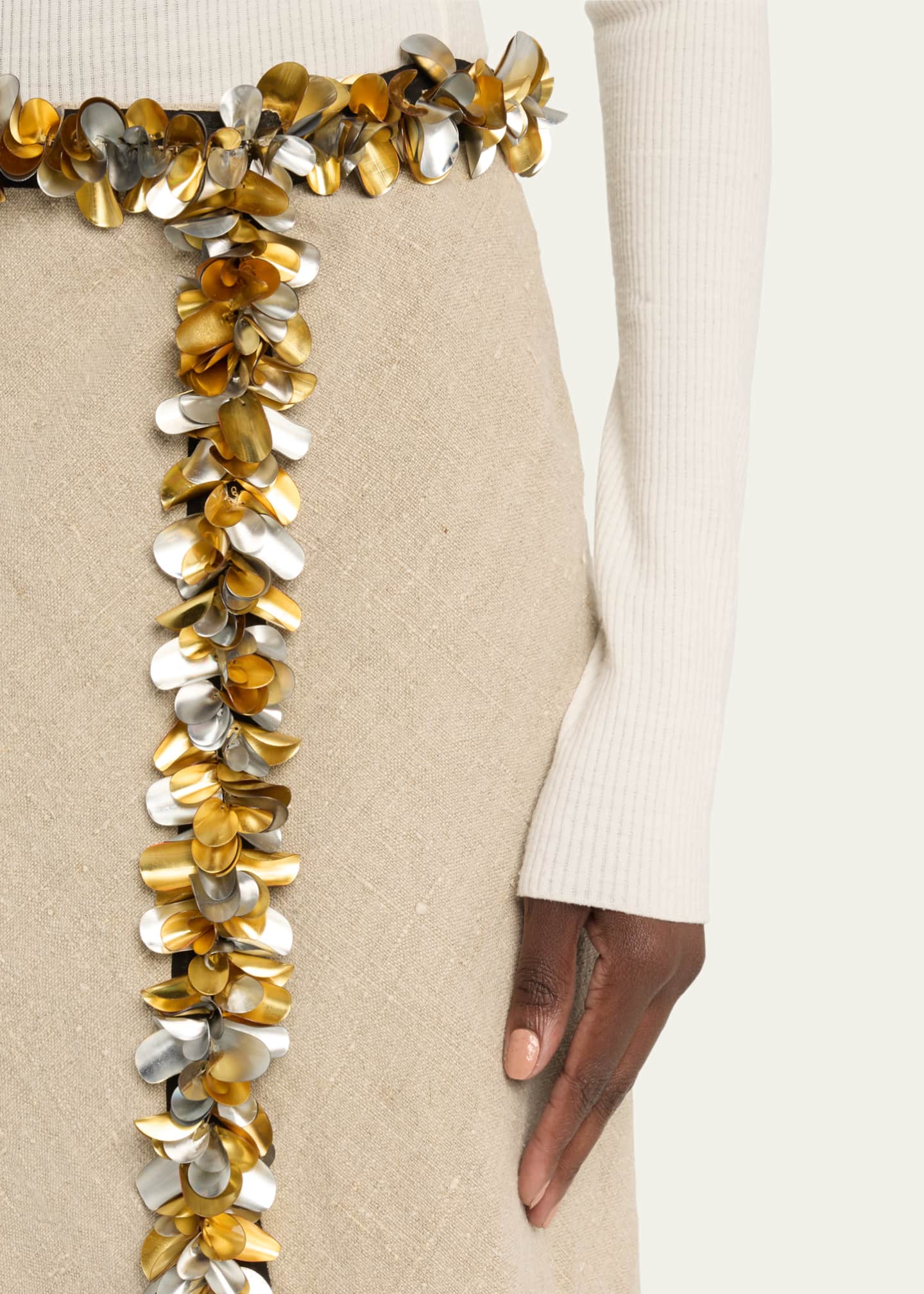 Diotima Darliston Sequined Handkerchief Midi Linen Skirt Image 5 of 5