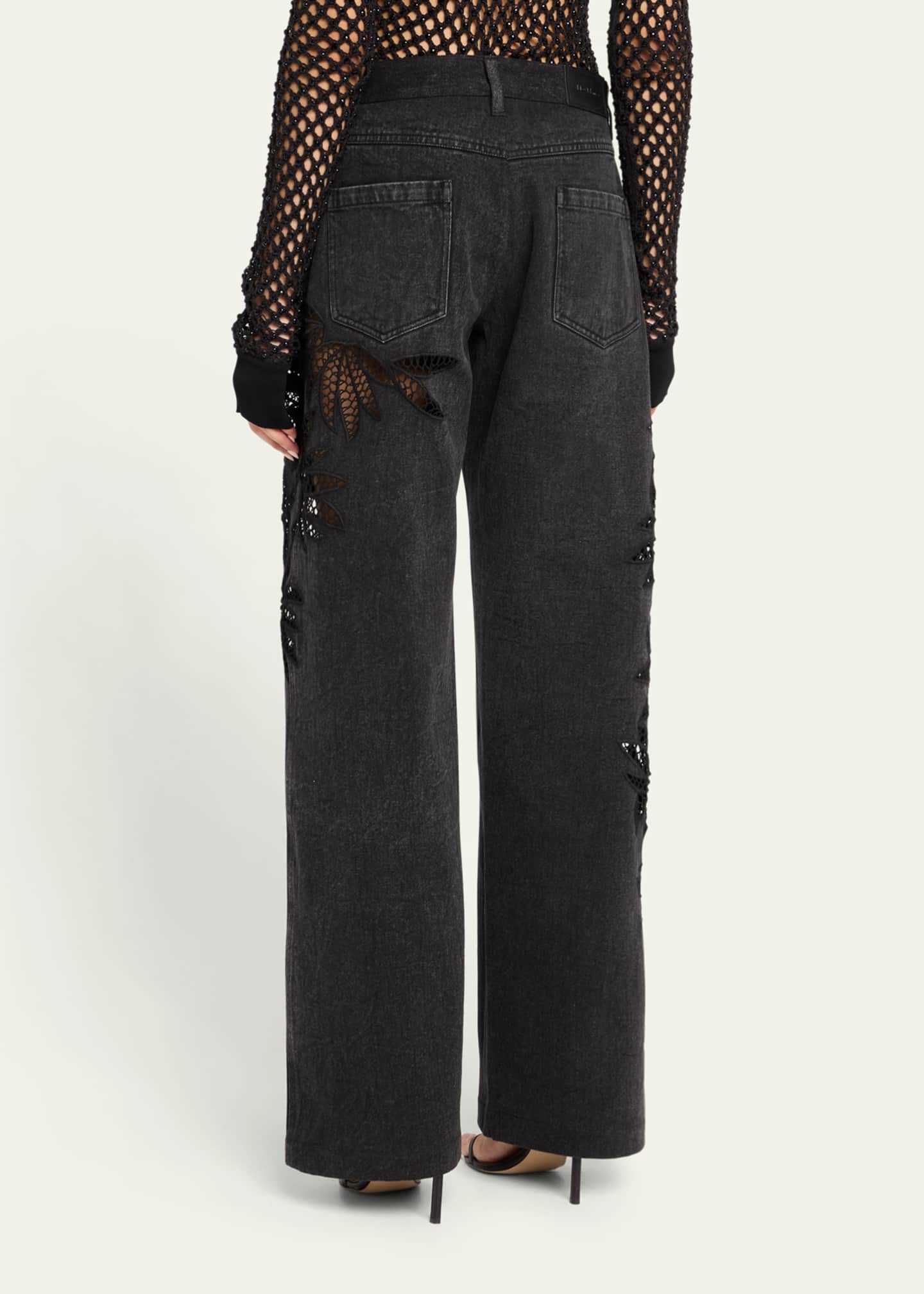 Diotima Stulla Botanical Cutout Wide-Leg Jeans Image 3 of 5
