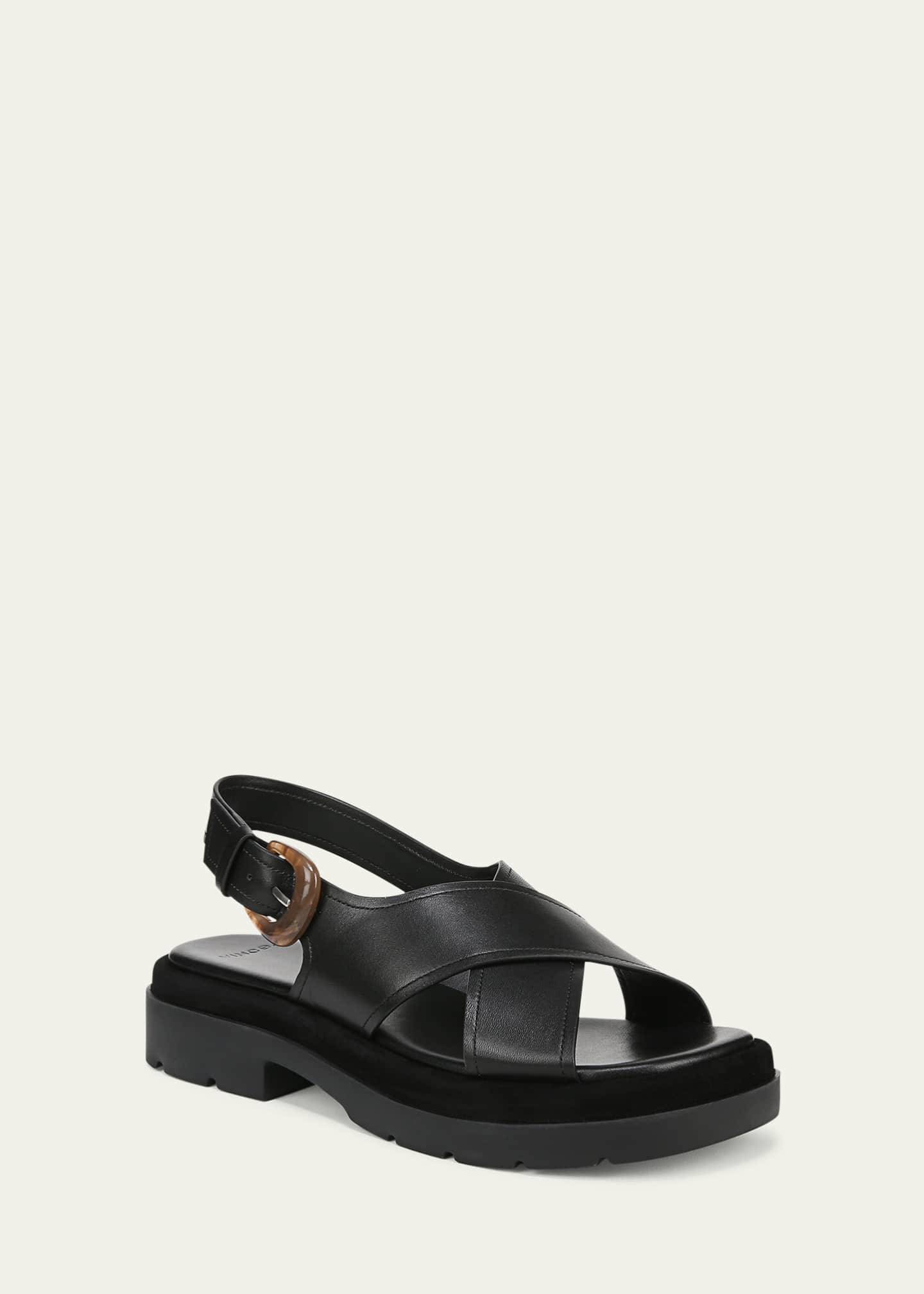 Vince Helena Leather Crisscross Slingback Sandals Image 2 of 4