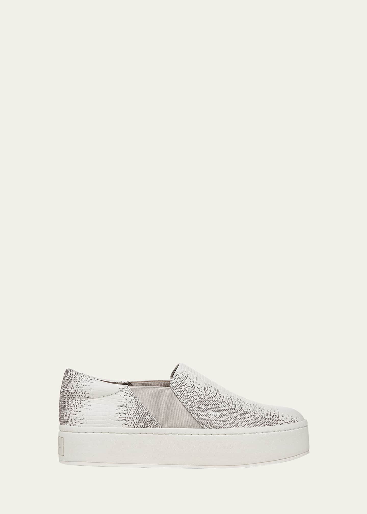 Vince Warren Snake-Embossed Leather Platform Sneakers Image 1 of 4