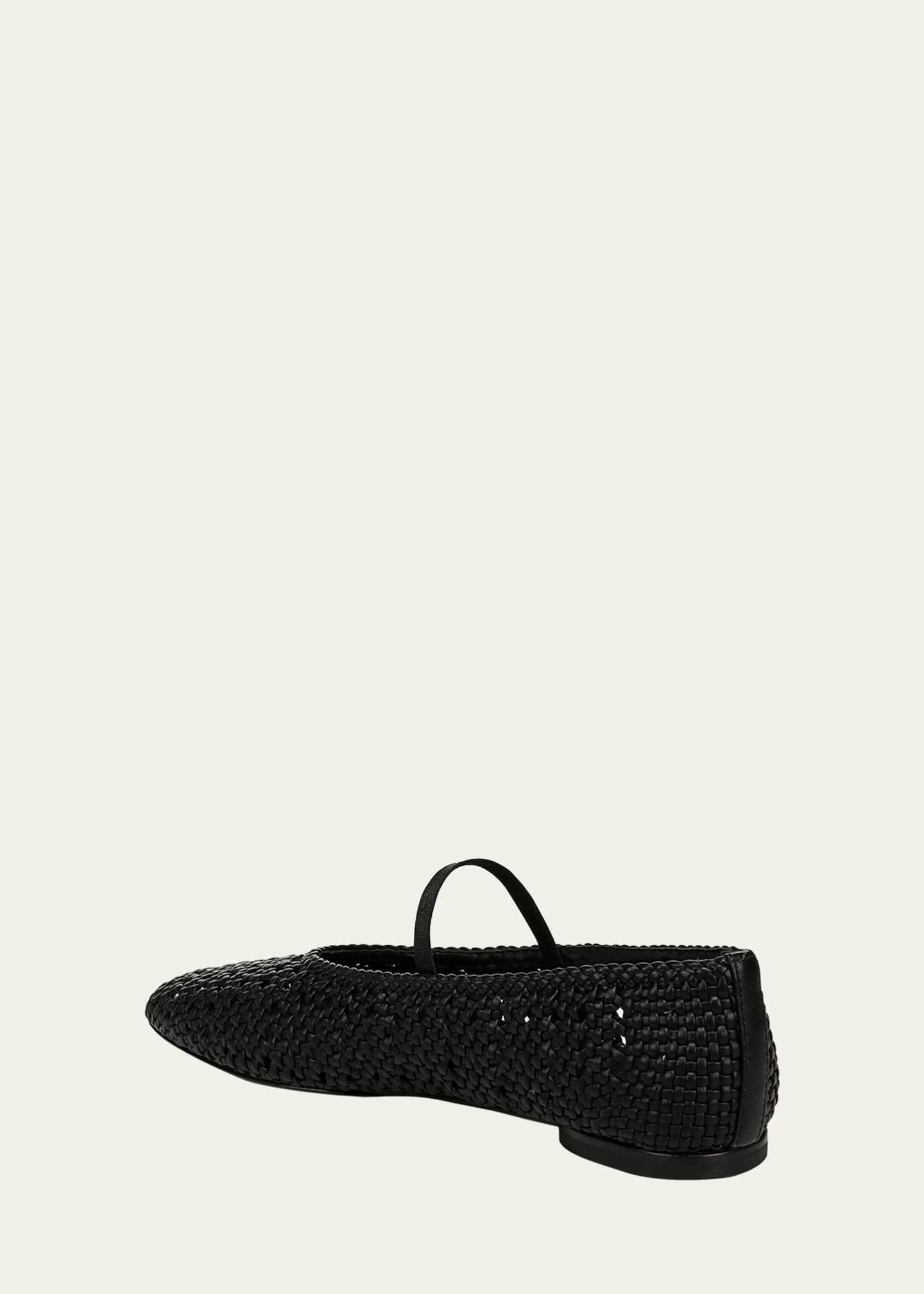 Vince Vivian Crochet Leather Mary Jane Ballerina Flats Image 4 of 5