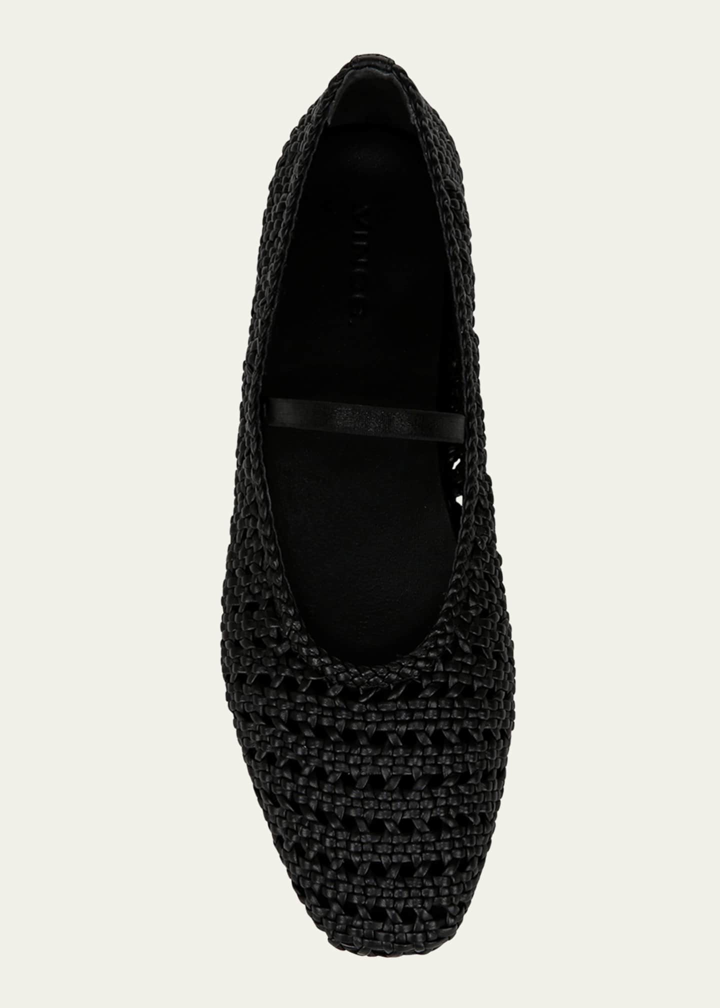 Vince Vivian Crochet Leather Mary Jane Ballerina Flats Image 5 of 5